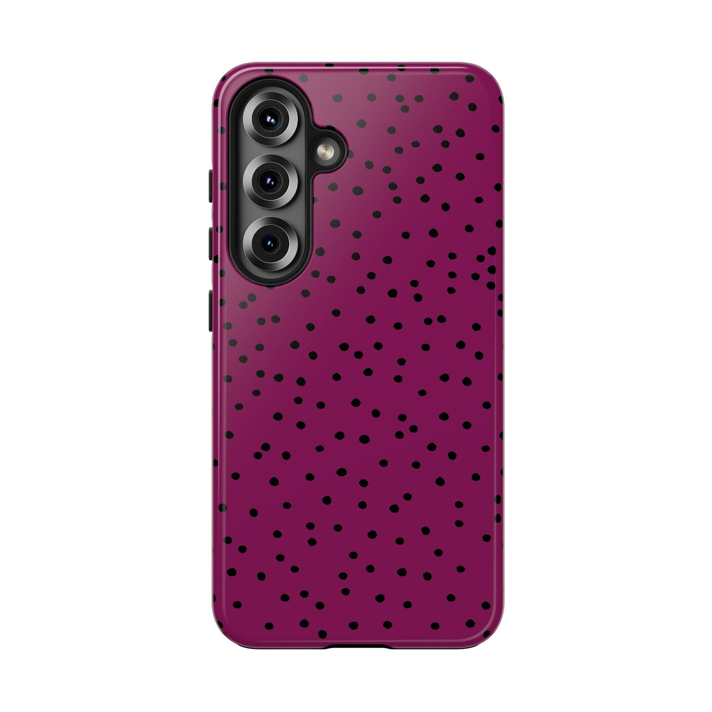 Dinky Dots Burgundy / Black Phone Case