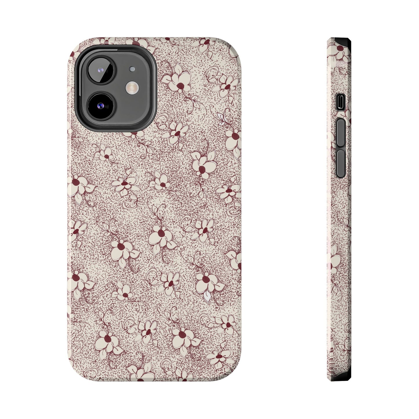 Daisy Flecks Ivory / Red Phone Case