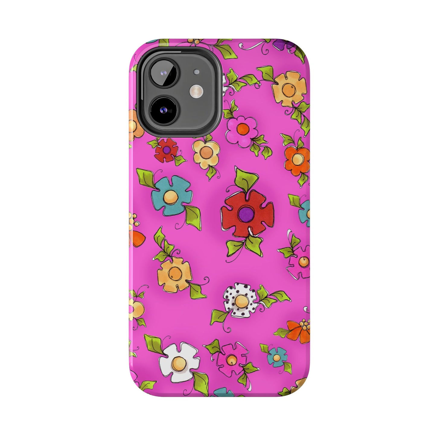 Happy Blooms Cerise Phone Case