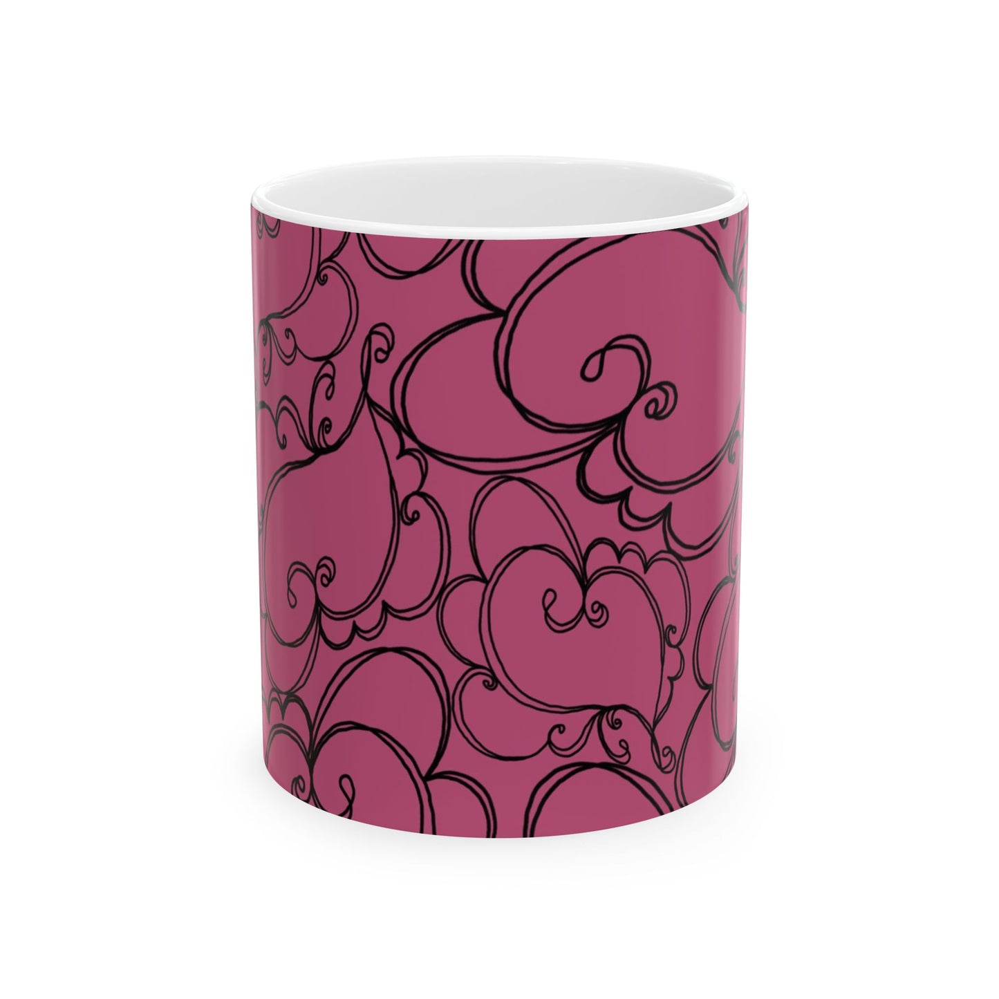 Hearts to You Raspberry / Black Cup