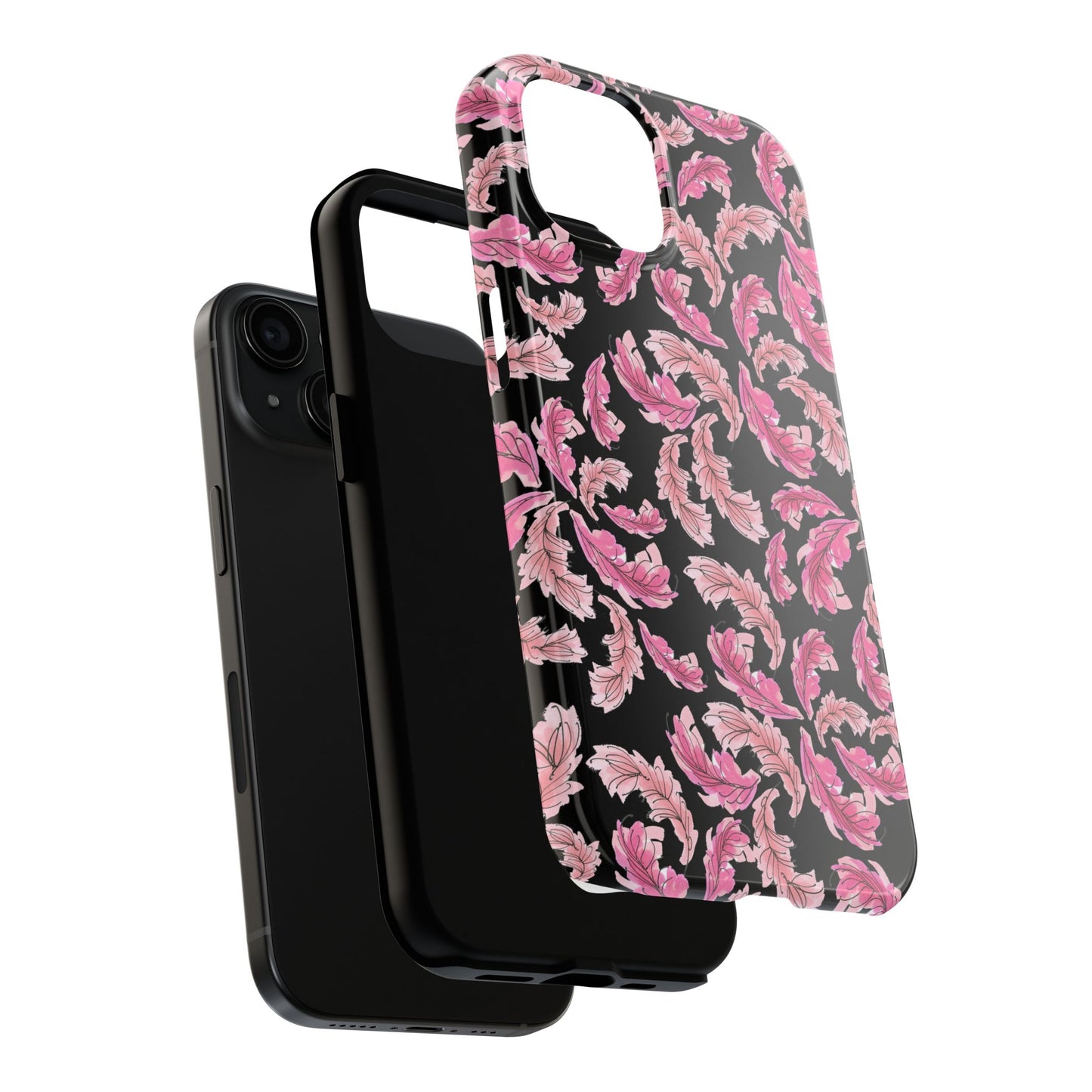 Flam Feathers Black Phone Case