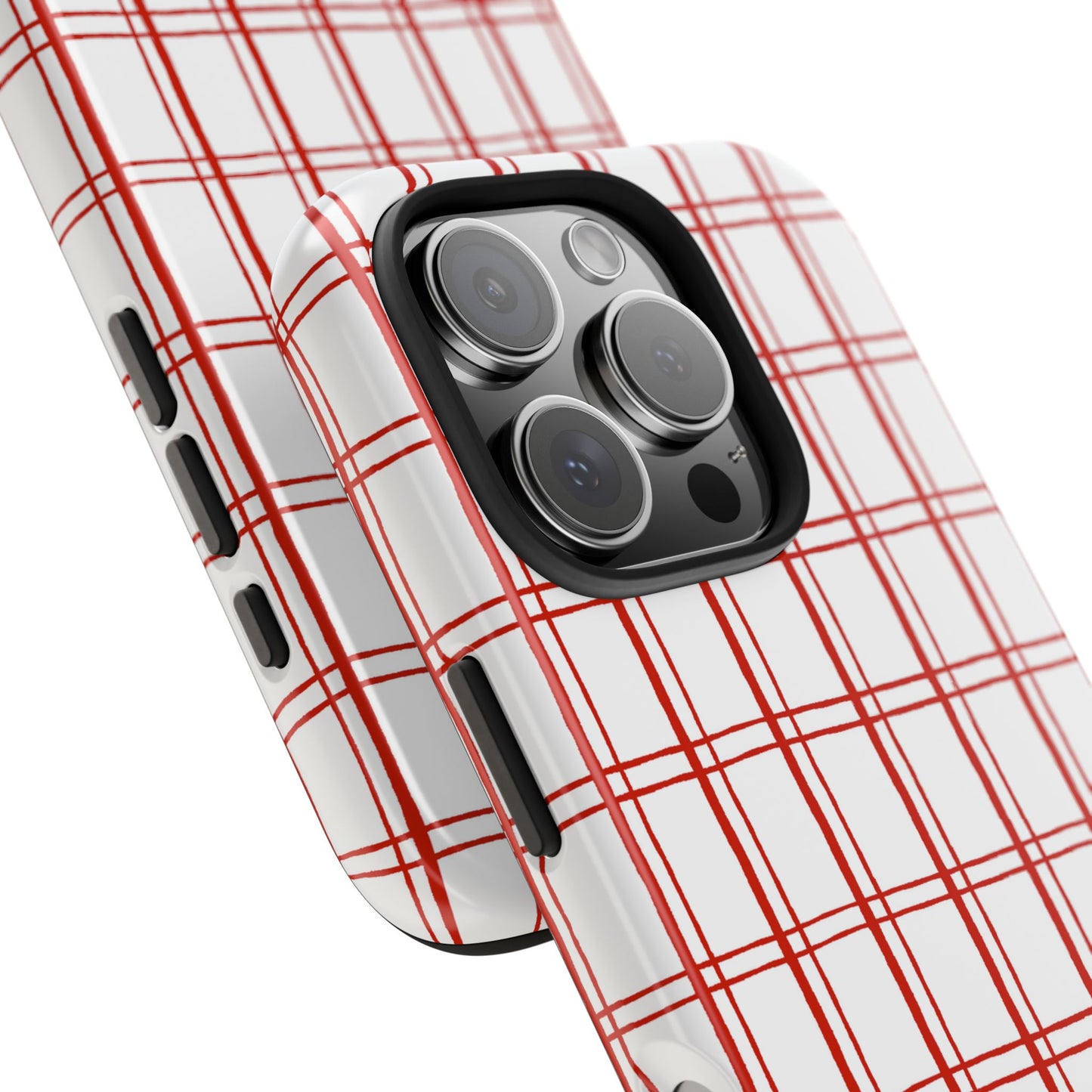 Little Plaid White / Red Phone Case
