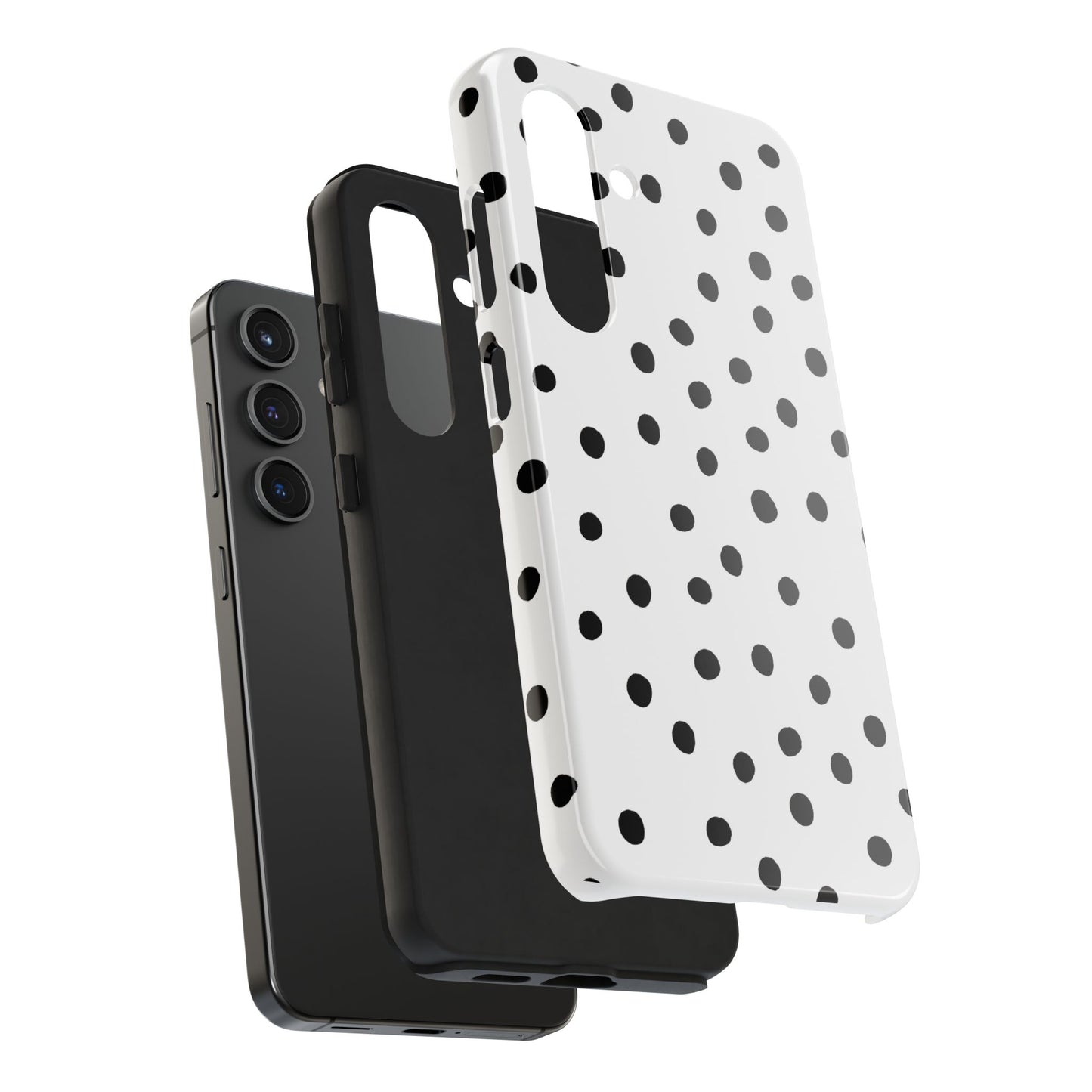 Dot White / Black Phone Case