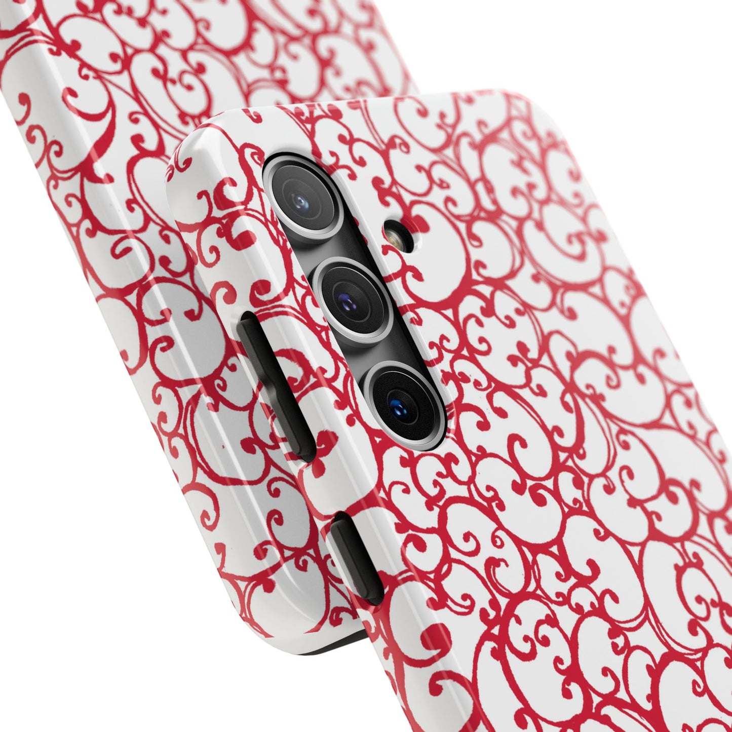 Scrollie White / Red Phone Case