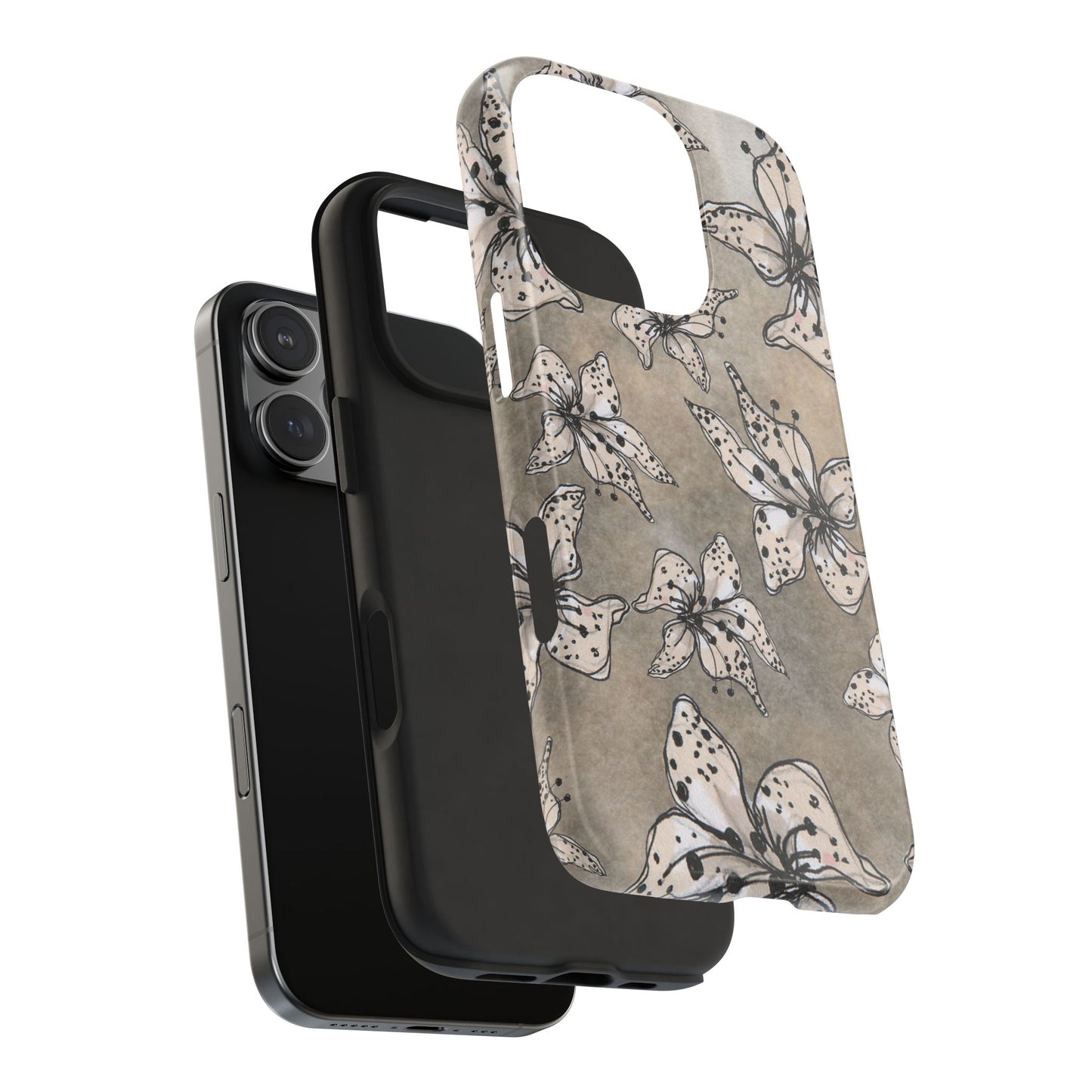Spotted Lilies Gray Phone Case
