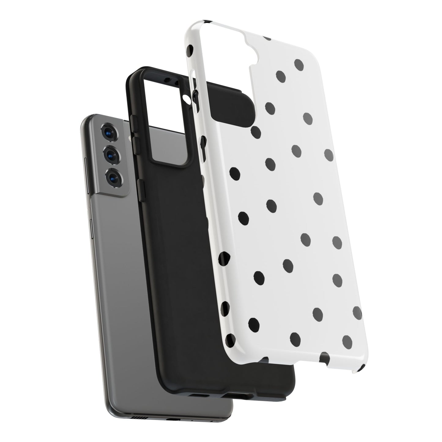 Space Dots White / Black Phone Case