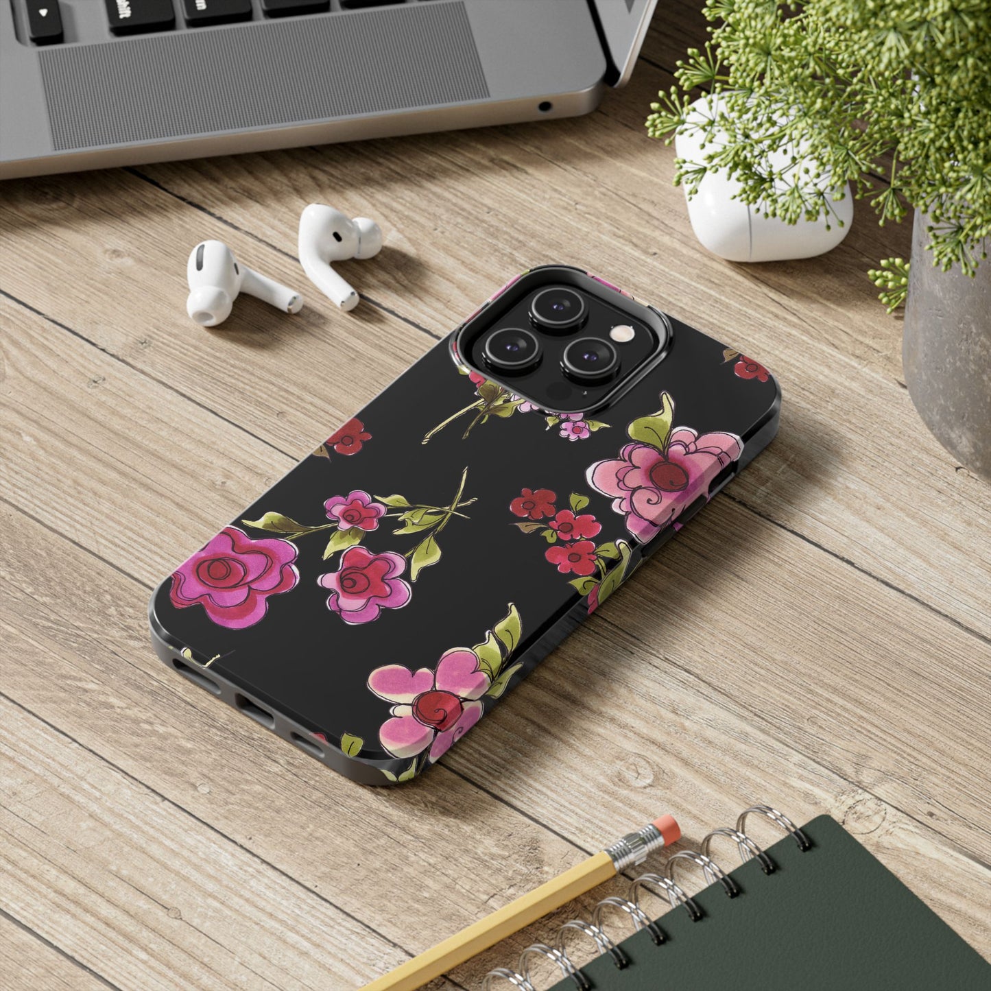 Jumbo Floral Black Phone Case
