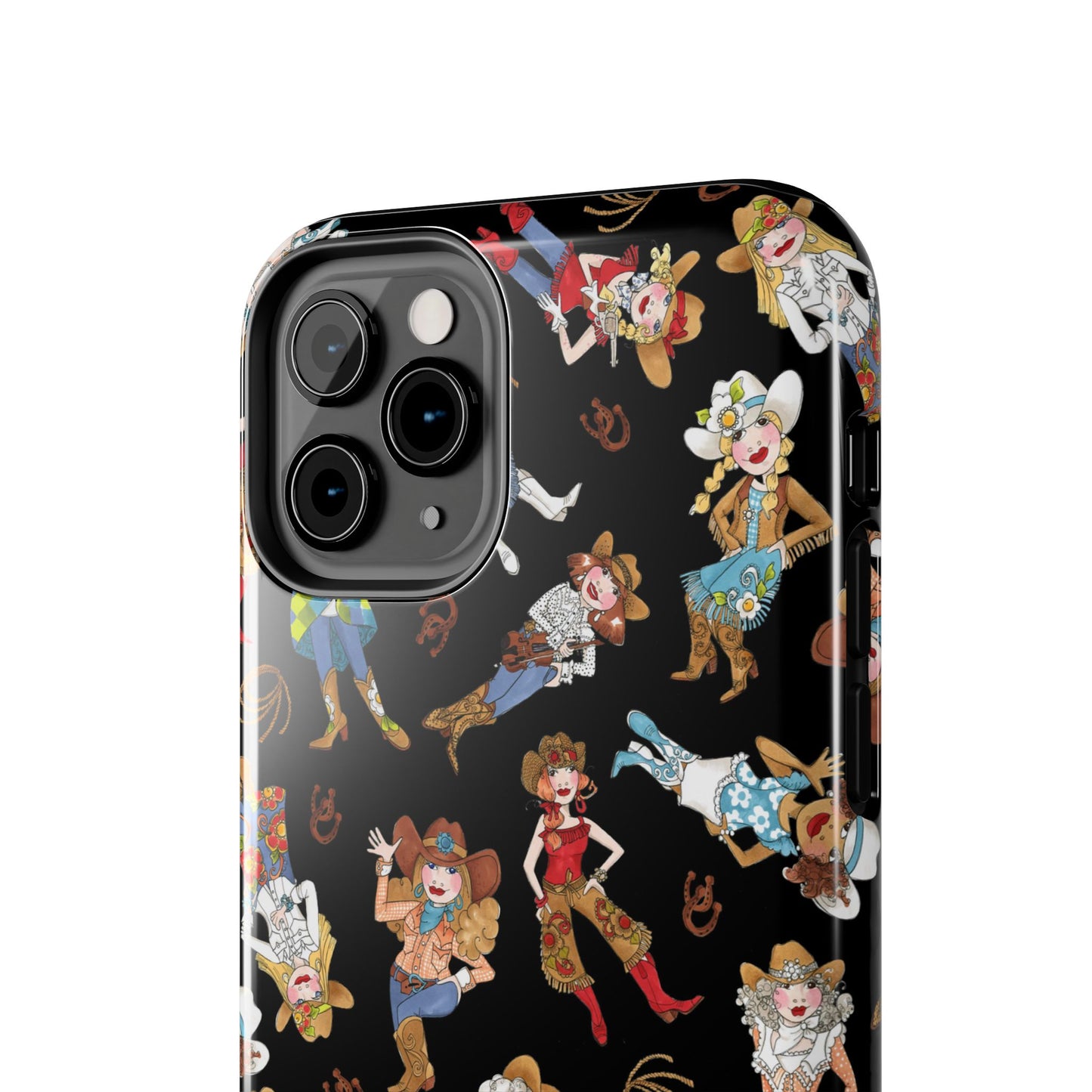 Tossed Cowgirls Black Phone Case