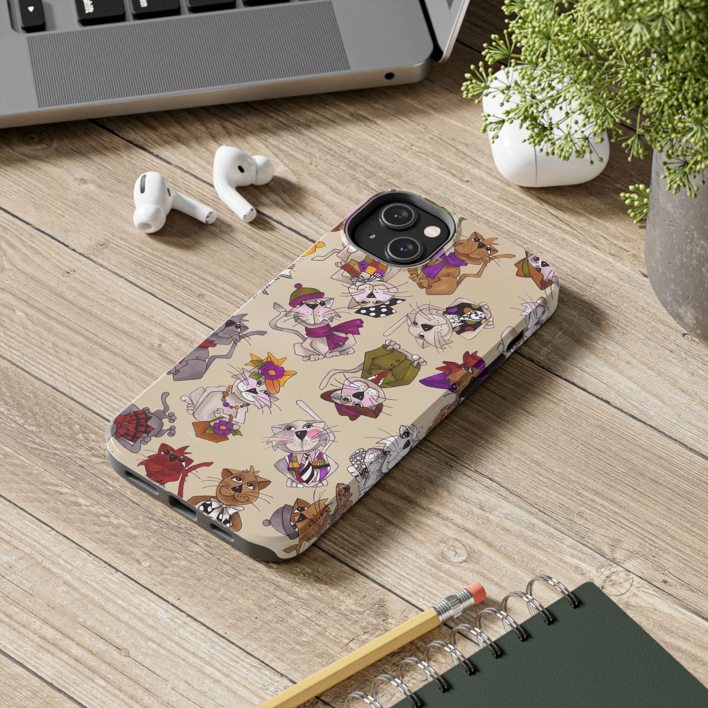 Spice Cats Tossed Muslin Phone Case
