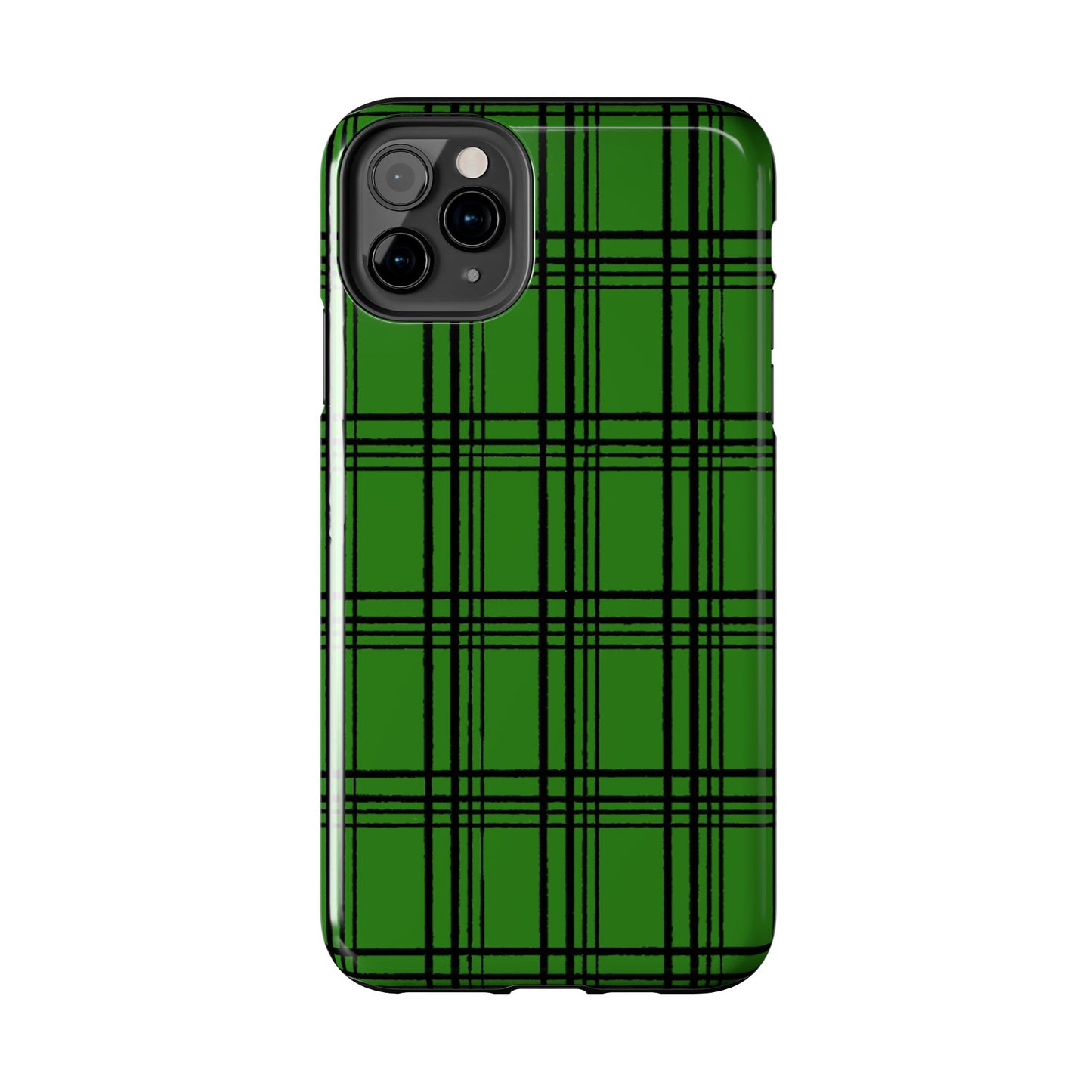 Glad Plaid Green / Black Phone Case