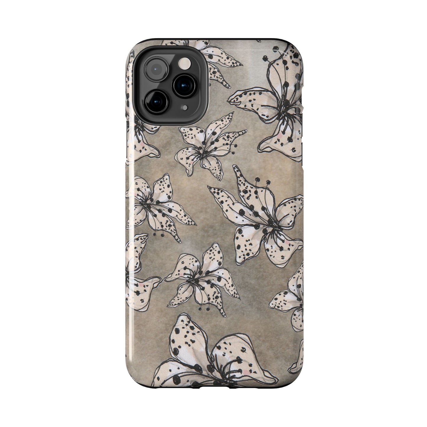 Spotted Lilies Gray Phone Case