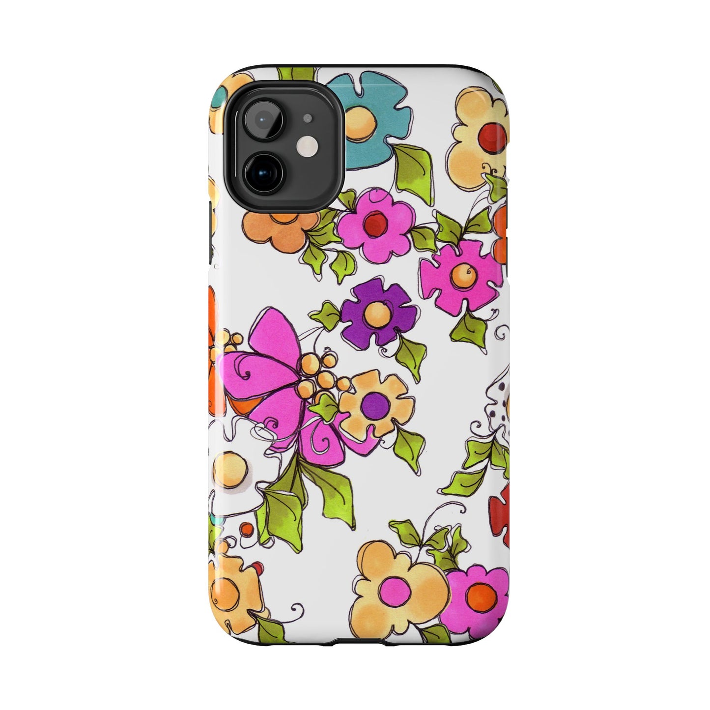 Happy Blooms White Phone Case