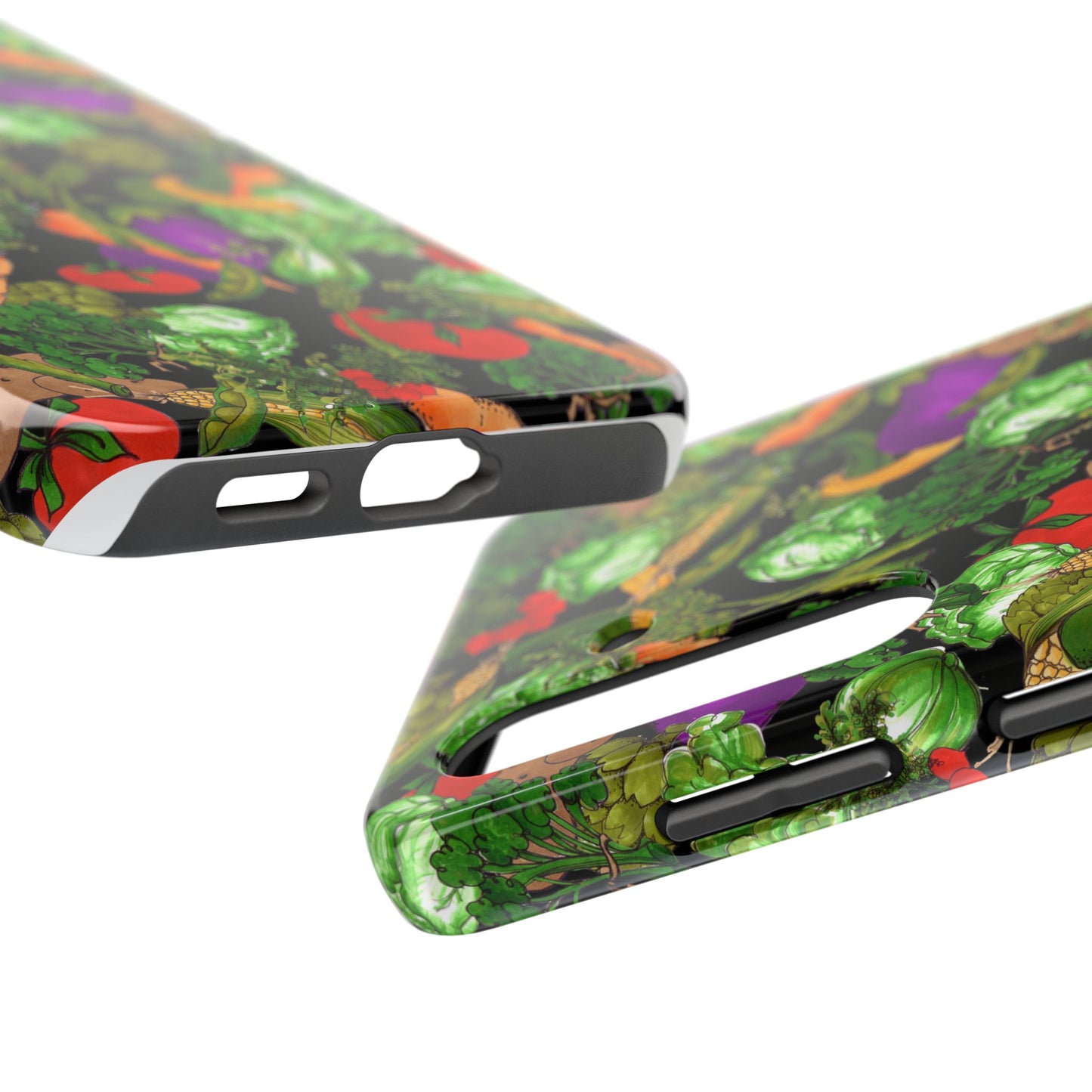 Veggie Jungle Black Phone Case