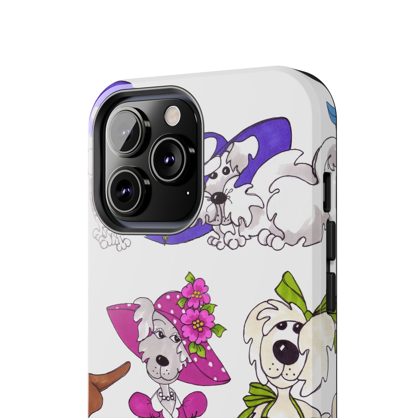 Fancy Dog Line Up White Phone Case