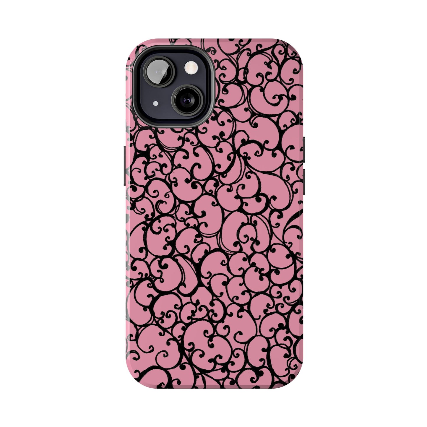 Scrollie Pink / Black Phone Case