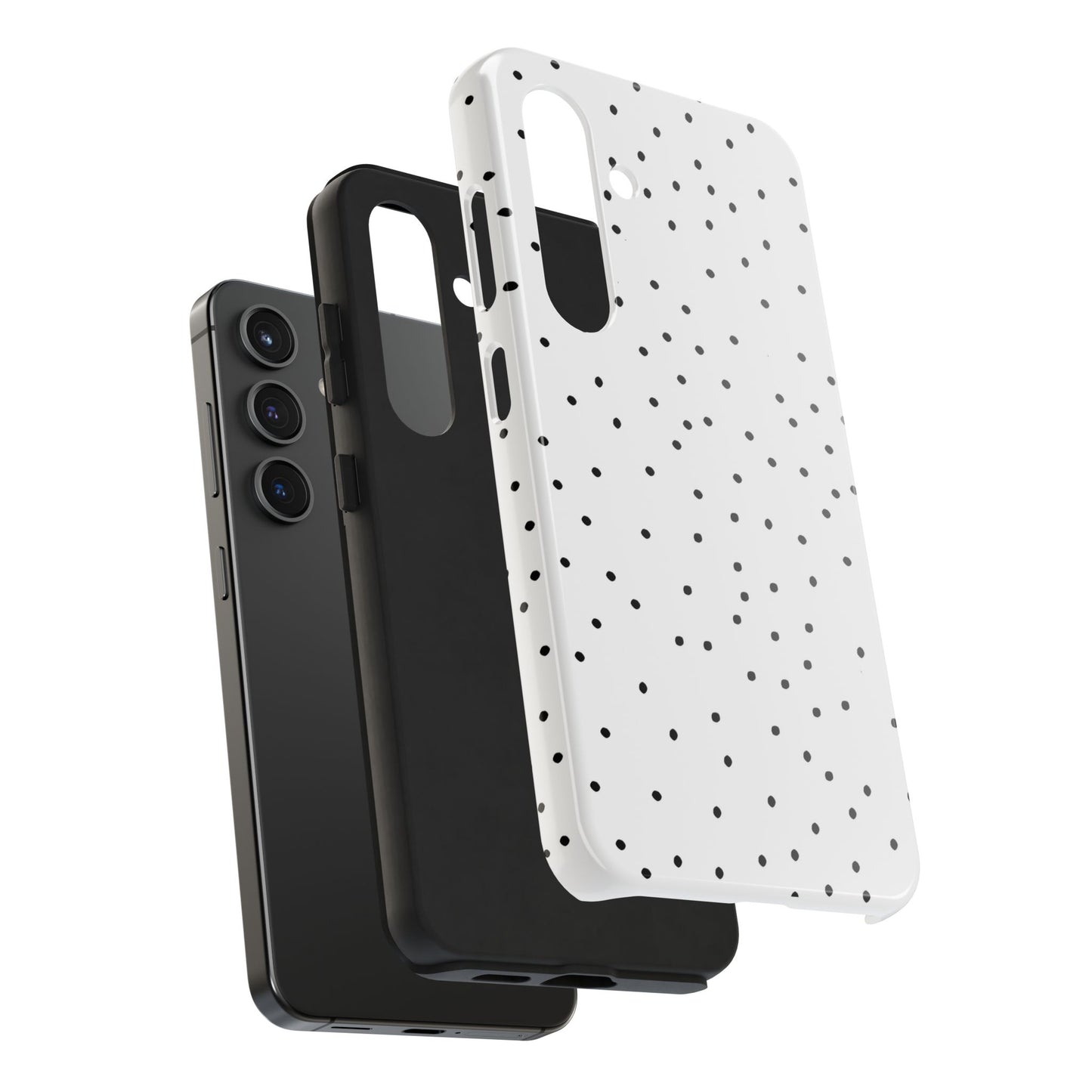 Space Dots White / Black Phone Case
