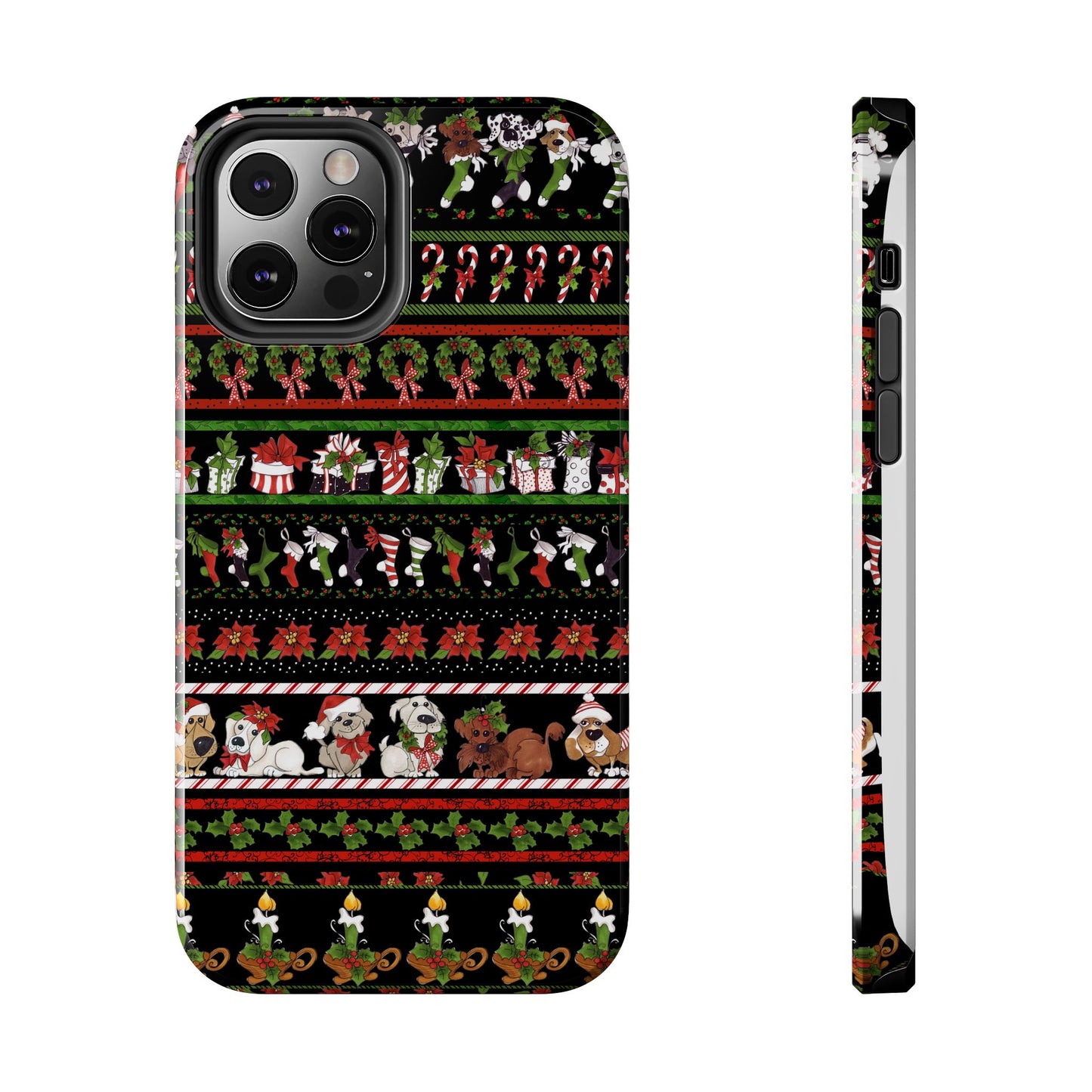 Holiday Borders Black Phone Case