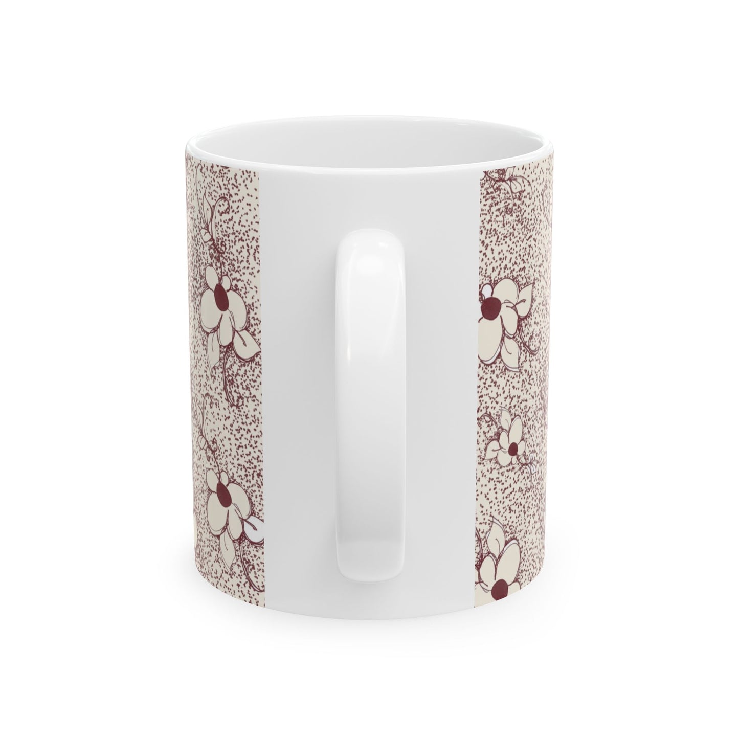 Daisy Specks Ivory / Red Cup