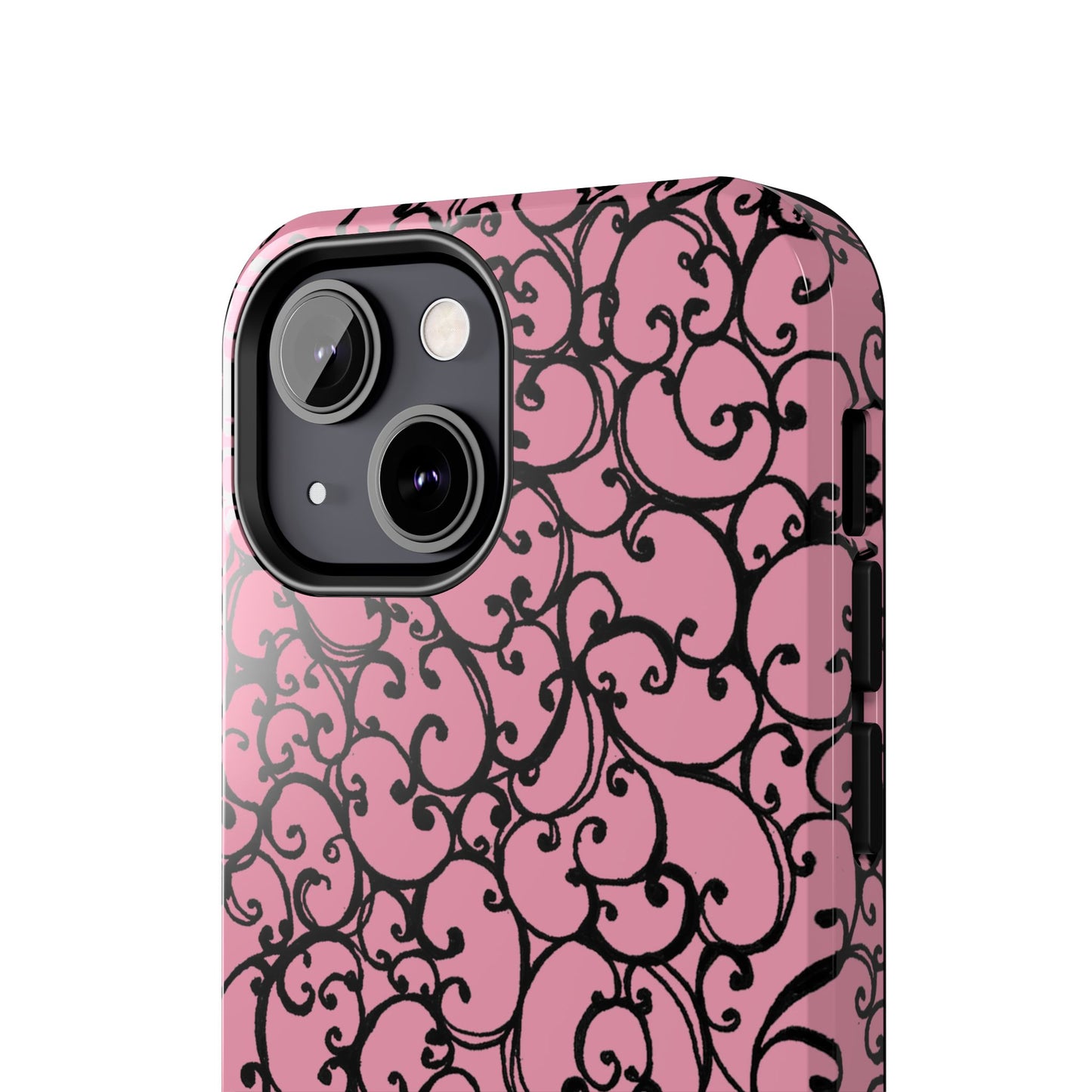 Scrollie Pink / Black Phone Case