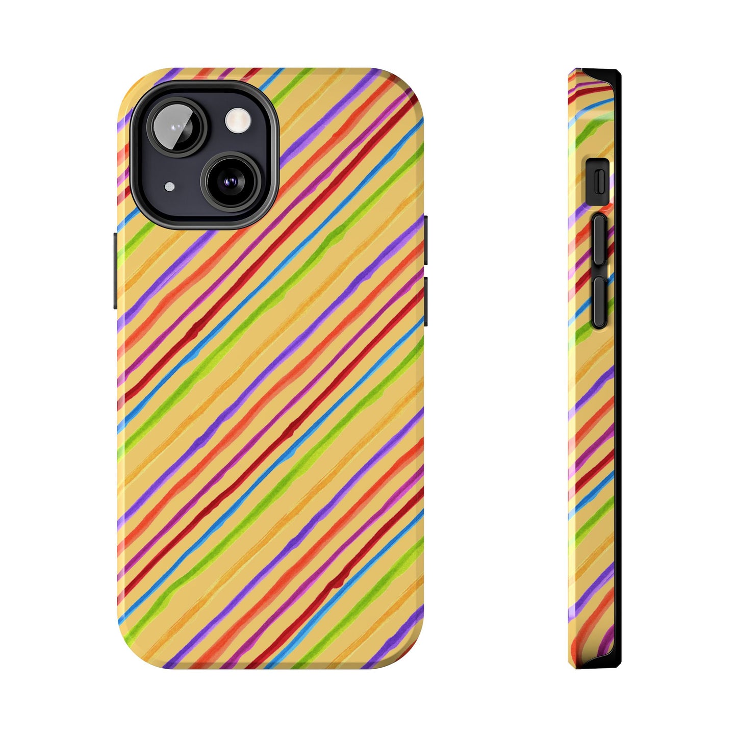 Calico Stripe Yellow Phone Case
