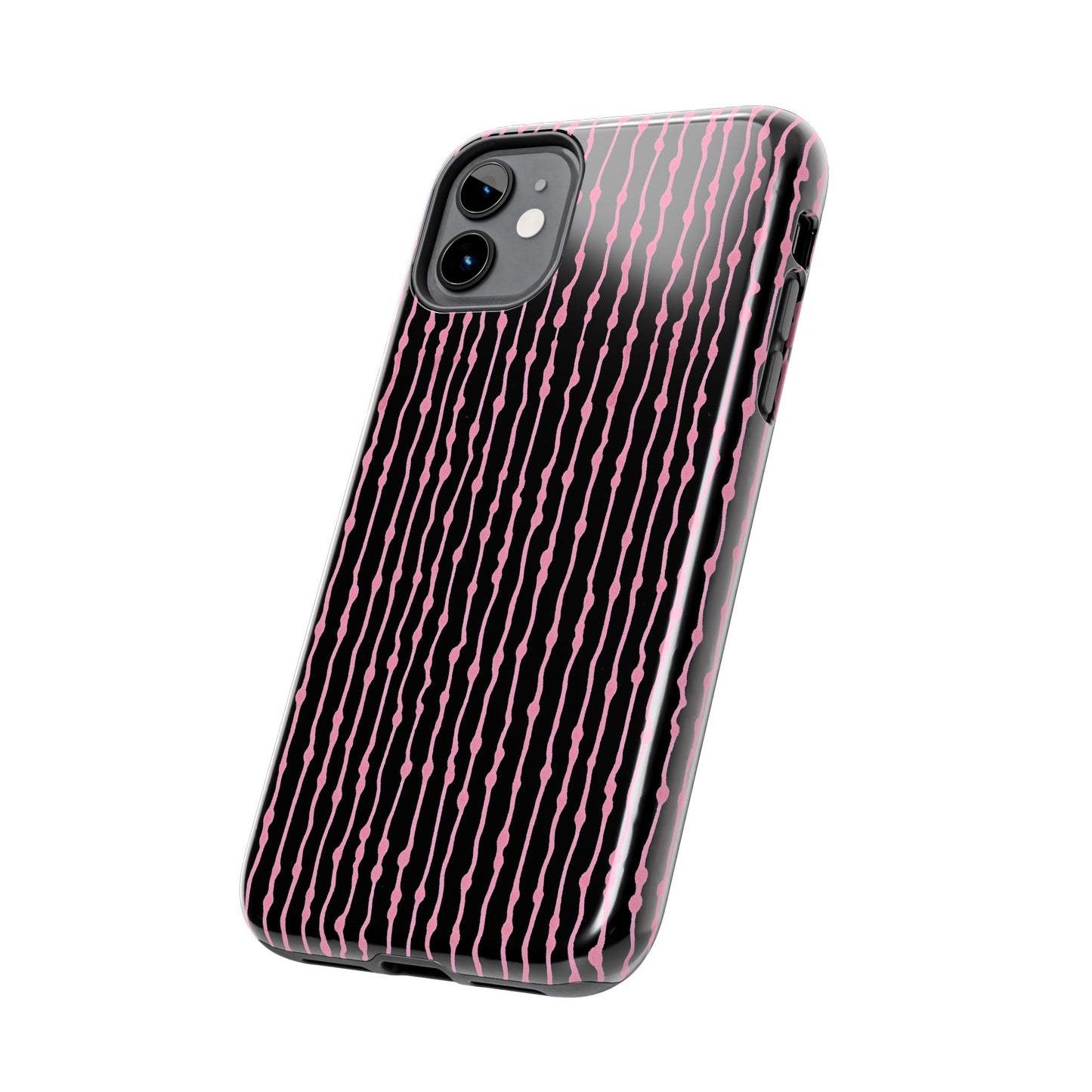 Faux Seersucker Black / Pink Phone Case