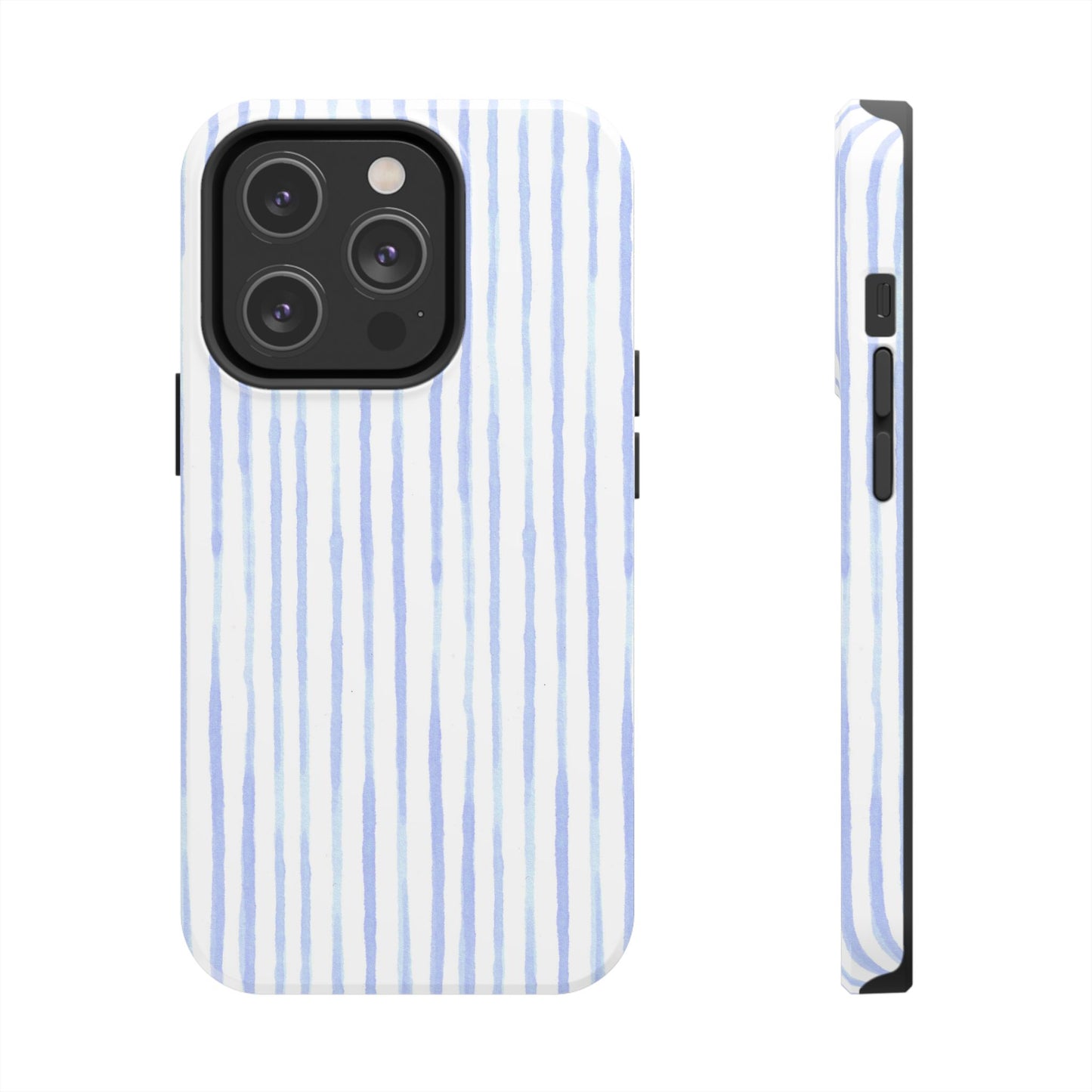 Happy Stripe White / Blue Phone Case