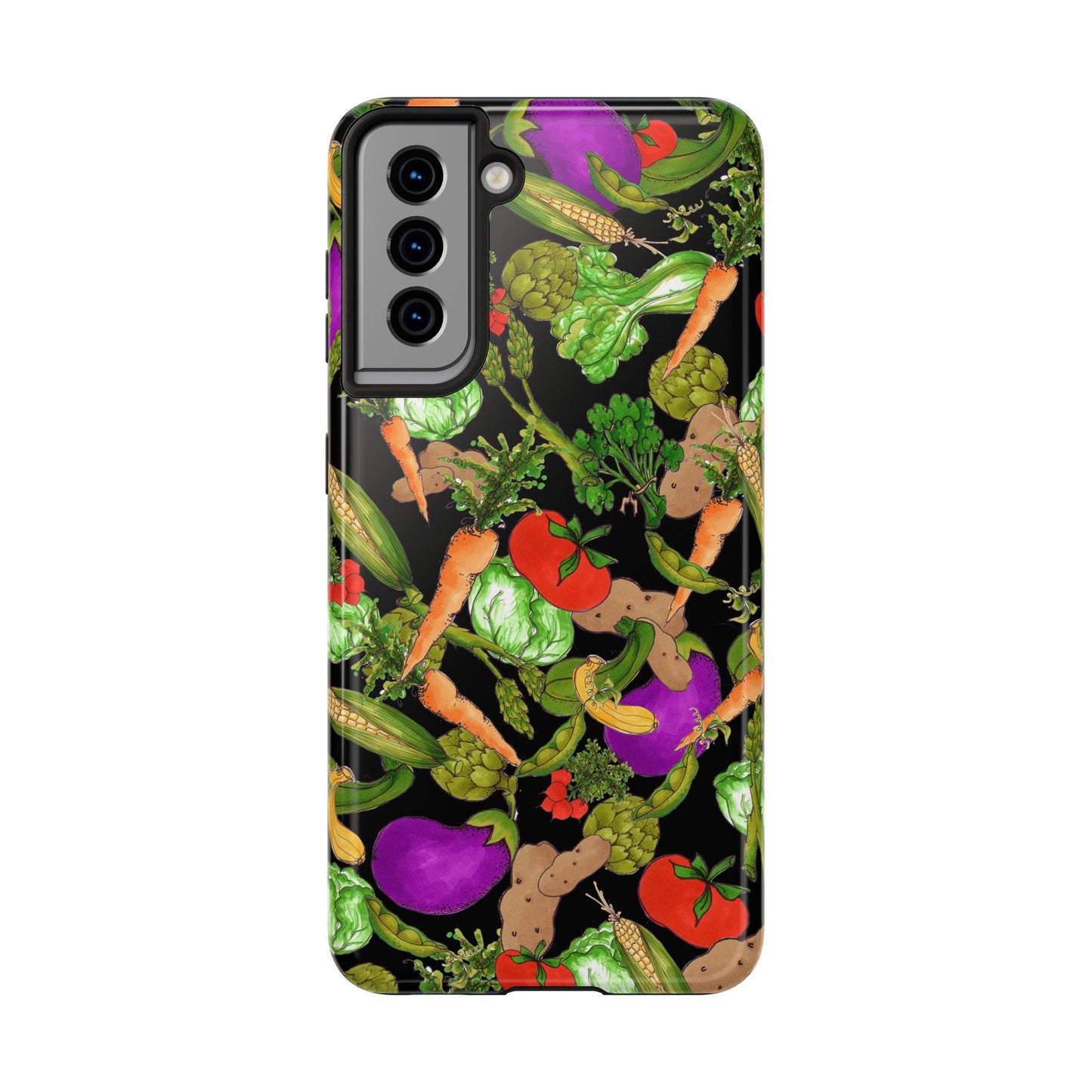 Veggie Jungle Black Phone Case