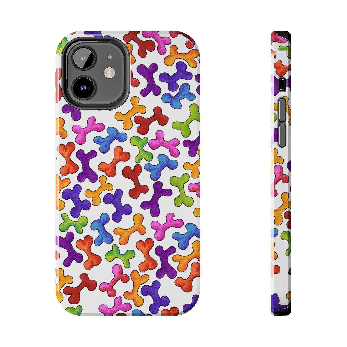 Fancy Bones White / Multi Phone Case