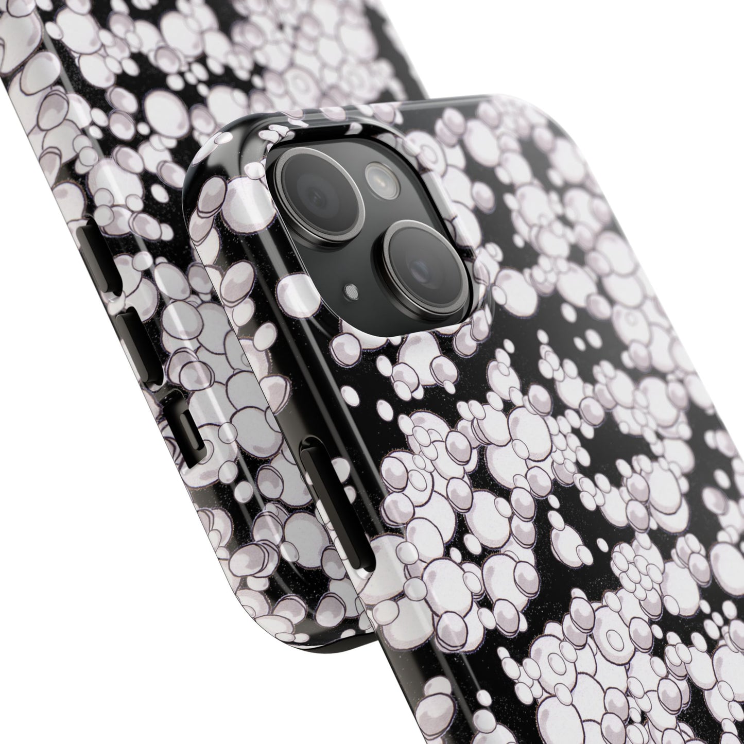 Bubble Dots Black Phone Case