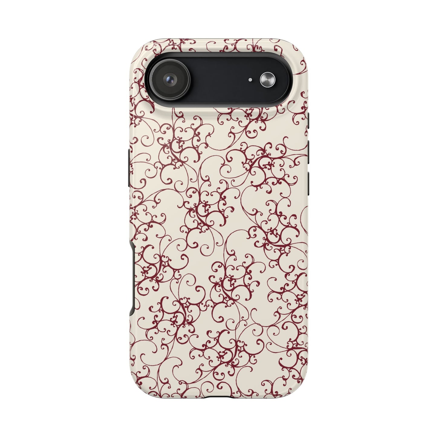 Elegant Scroll Ivory / Red Phone Case