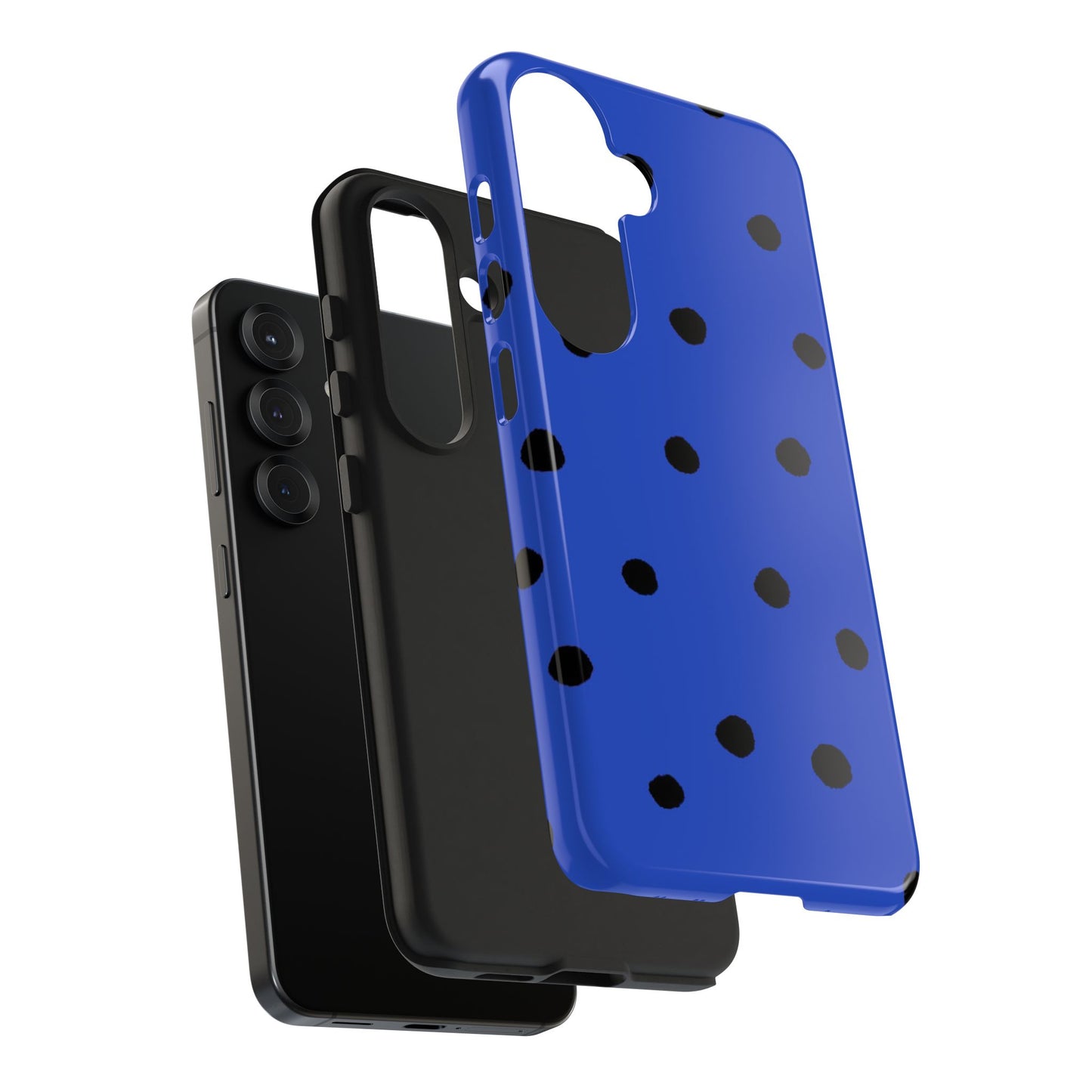 Dinky Dots Blue / Black Phone Case
