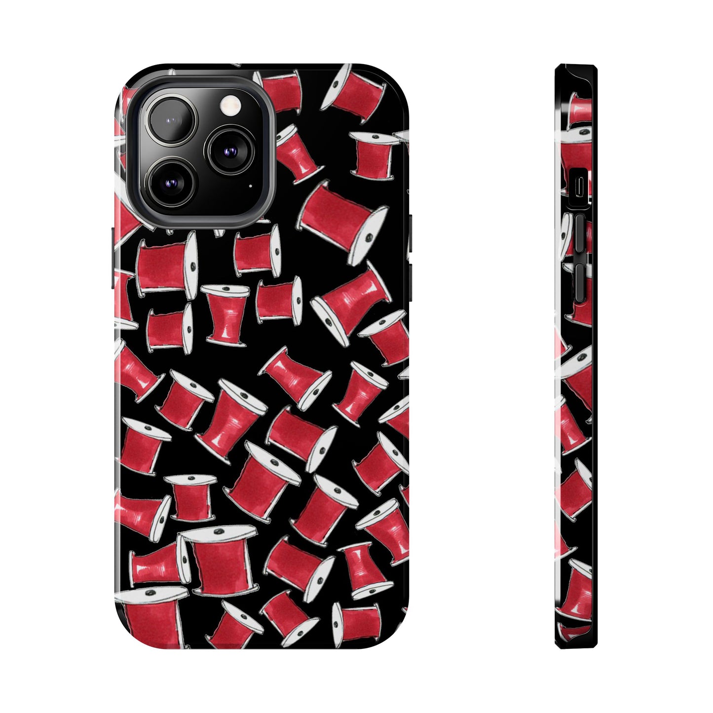 Red Thread Black Phone Case