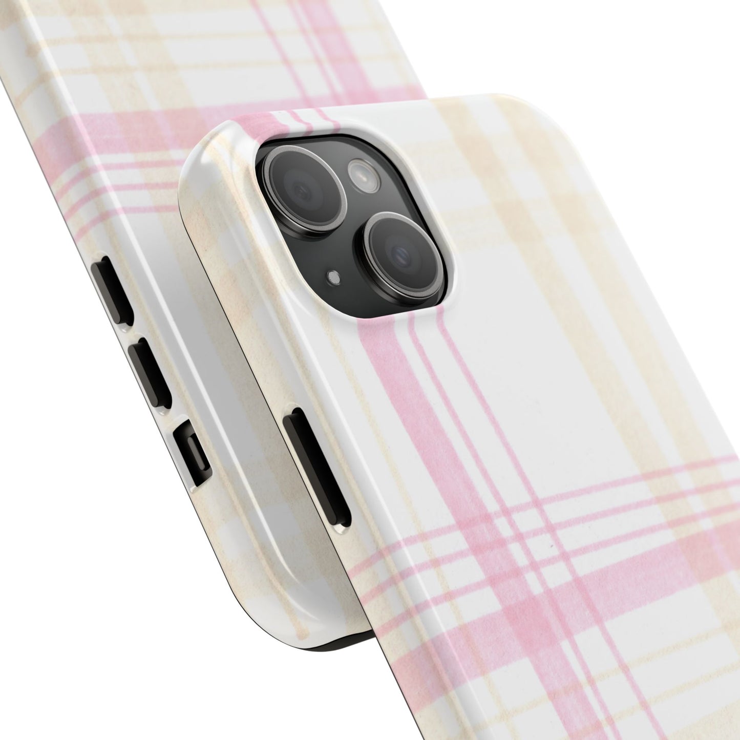 Flower Model Plaid Phone Case