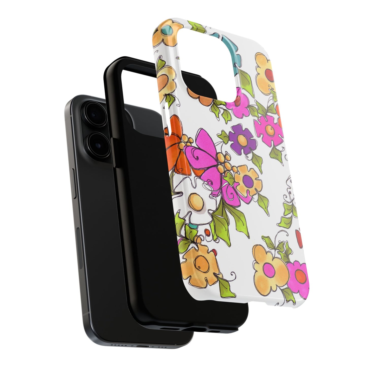 Happy Blooms White Phone Case