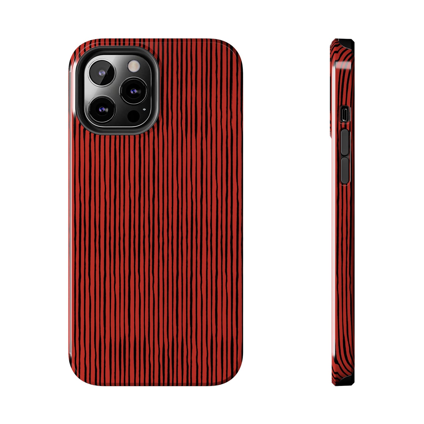 Quirky Bias Stripe Red / Black Phone Case