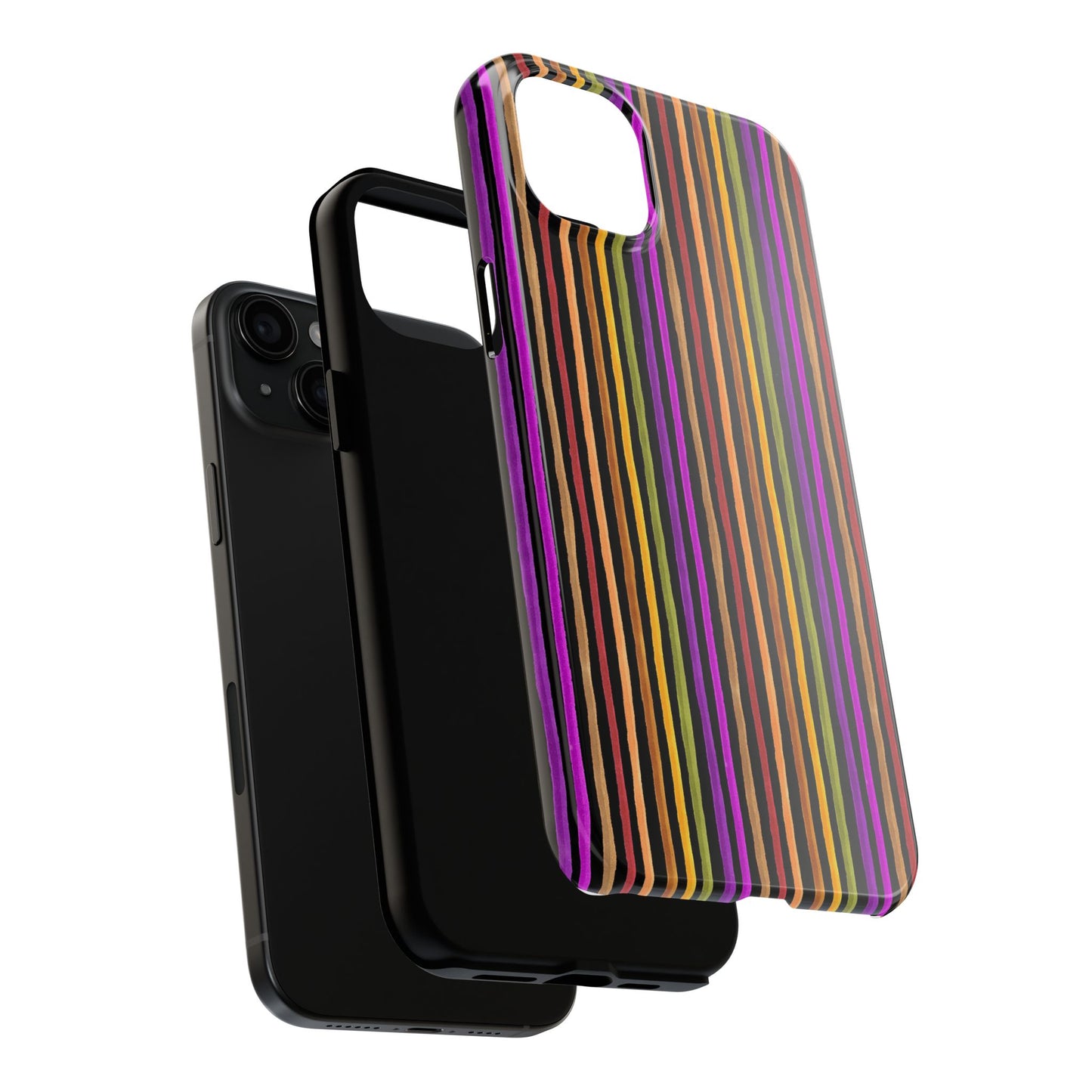 Spice Stripe Black Phone Case