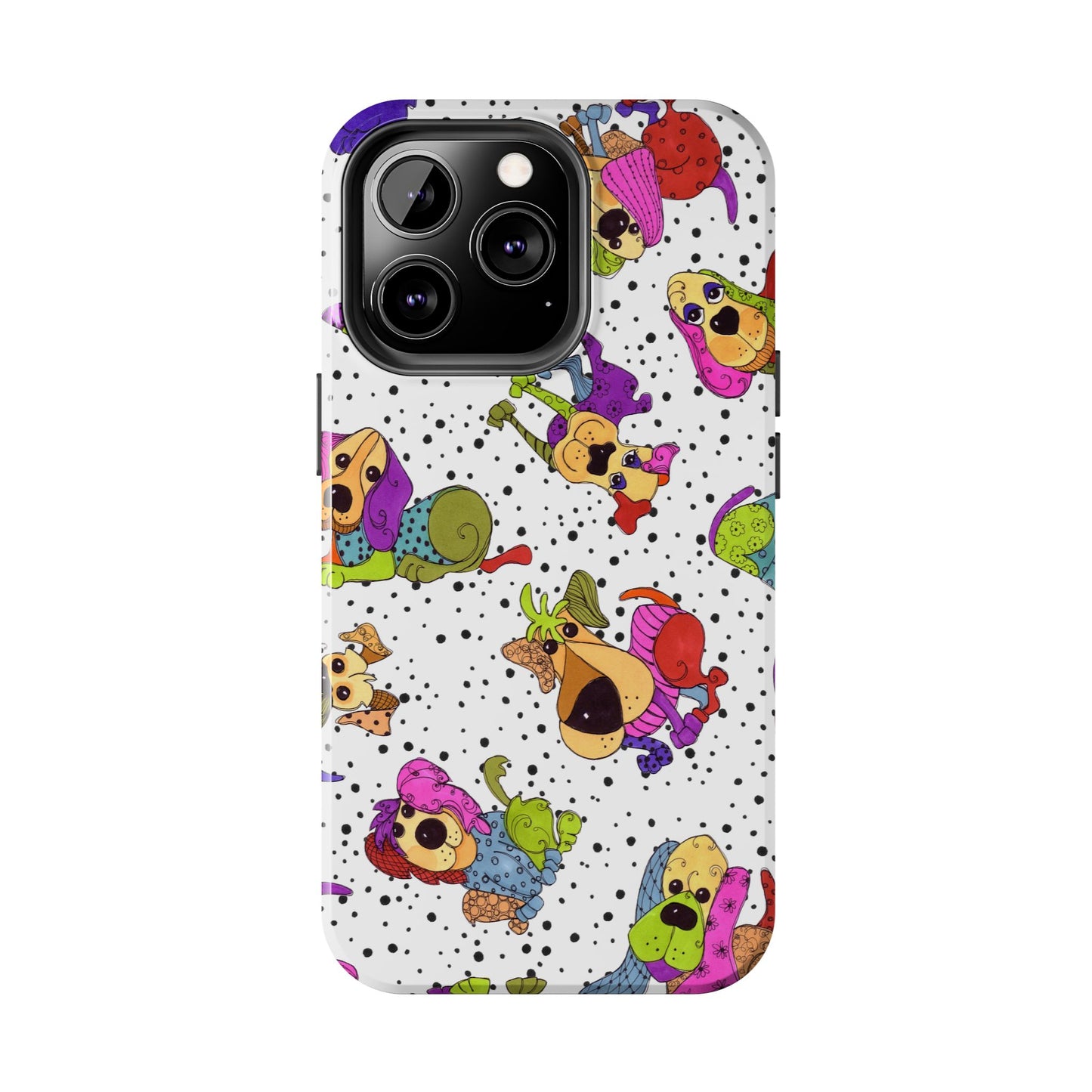 Tossed Happy Dogs White Phone Case
