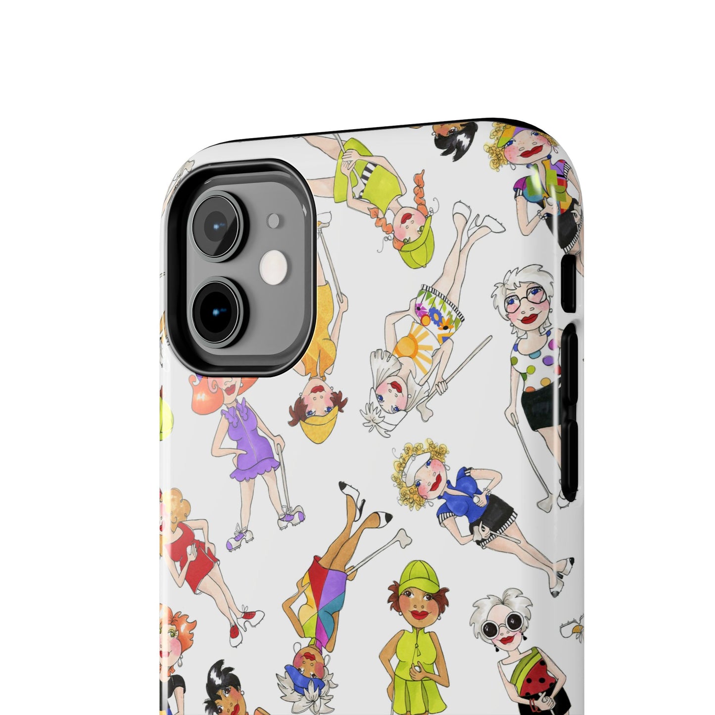 Tossed Golfer Girls White Phone Case