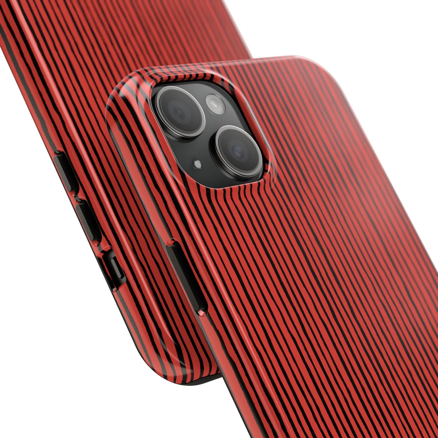 Quirky Pin Stripe Red / Black Phone Case
