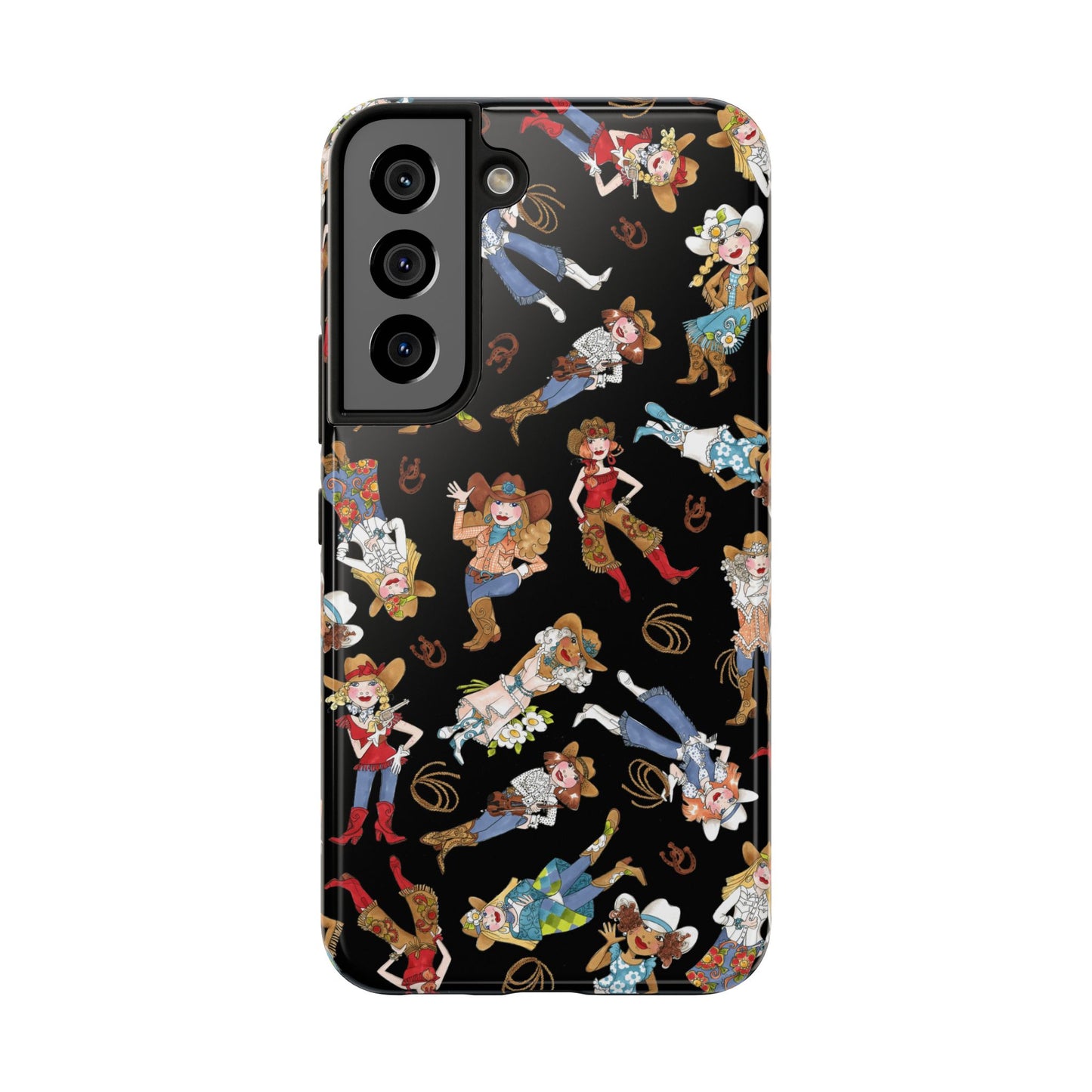 Tossed Cowgirls Black Phone Case