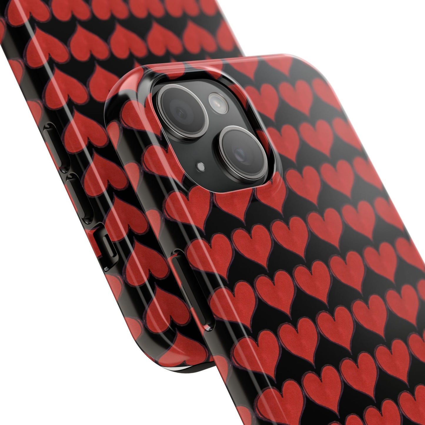 Heartbeats Black / Red Phone Case