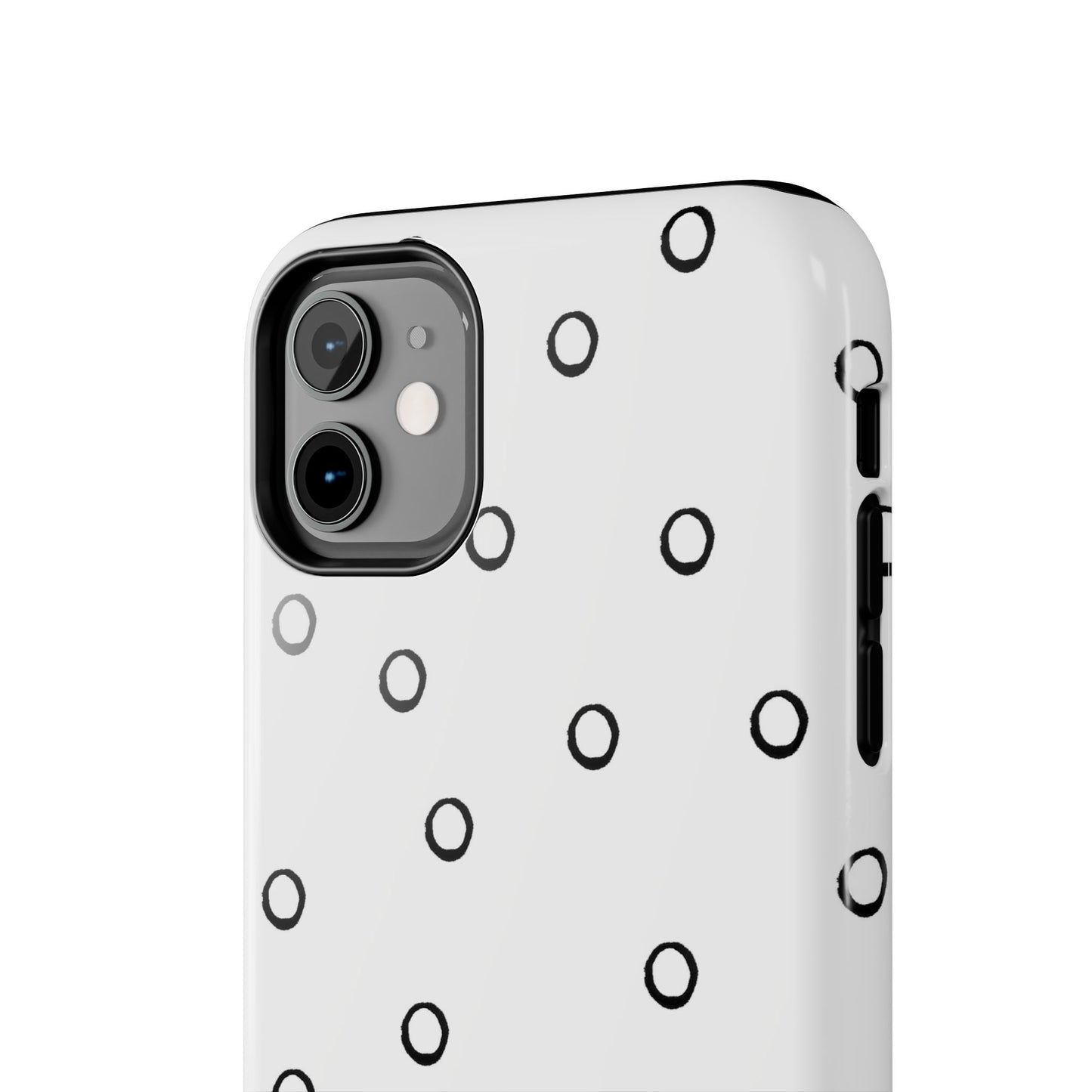 Open Dots White / Black Phone Case