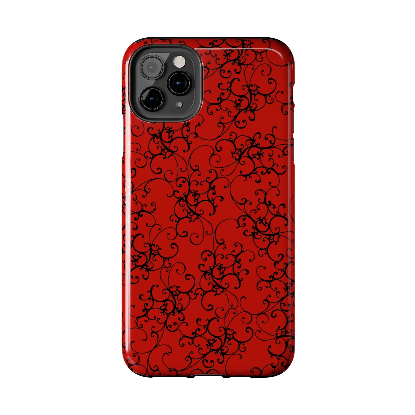 Elegant Scroll Red / Black Phone Case
