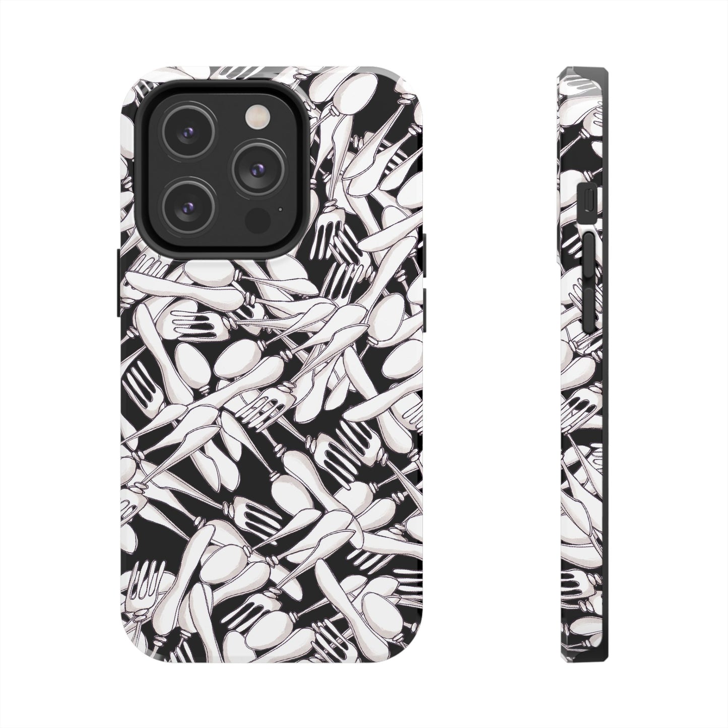 Silverware Wars Black Phone Case