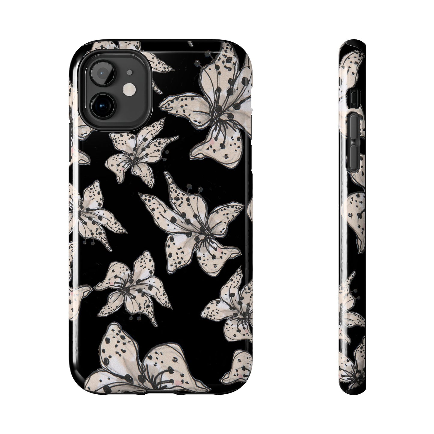 Spotted Lilies Black Phone Case