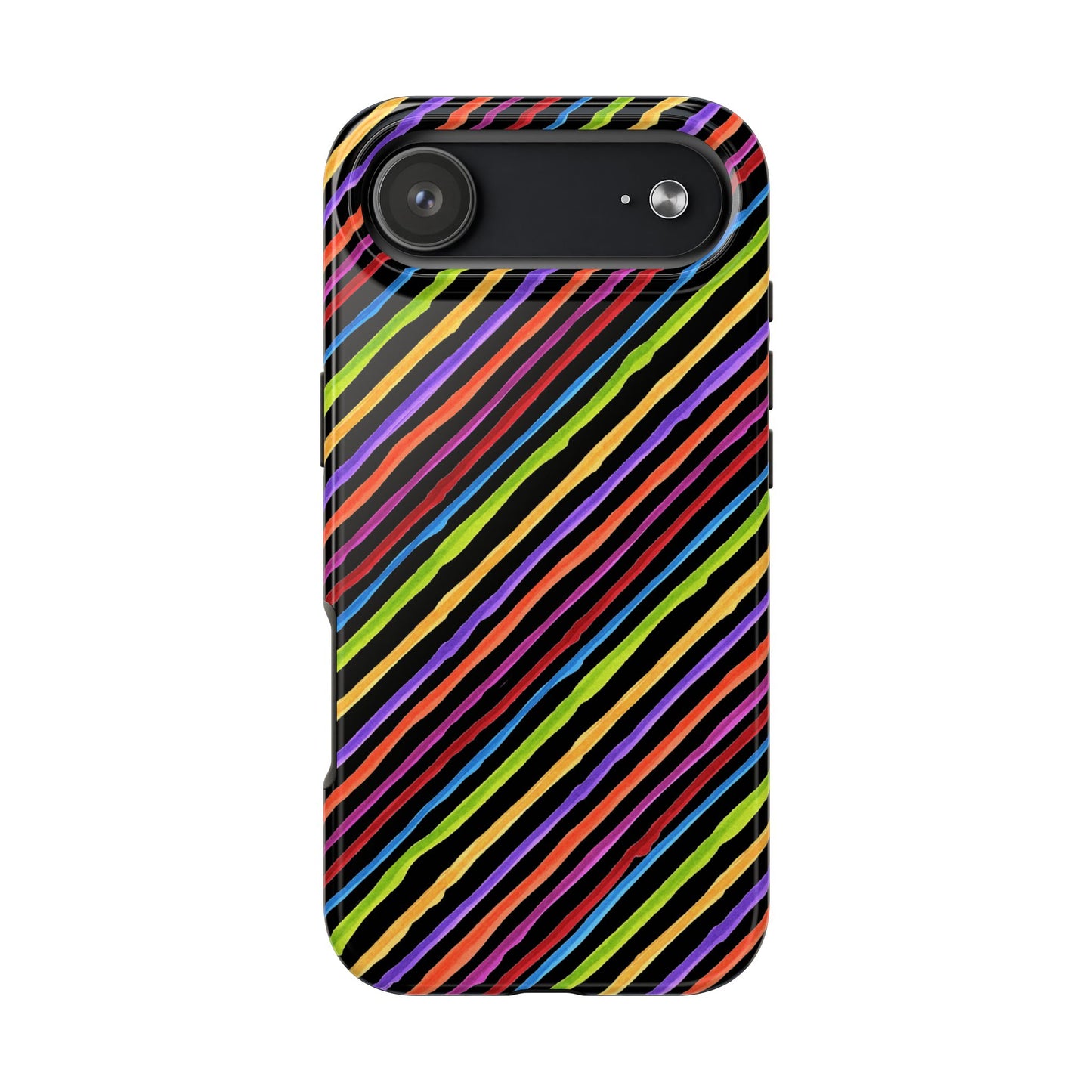 Quirky Bias Stripe Black Phone Case