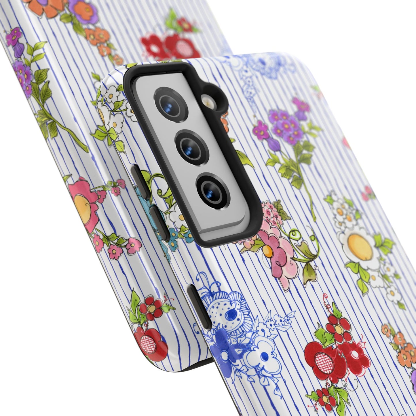 Mixed Bouquets Blue / White Phone Case