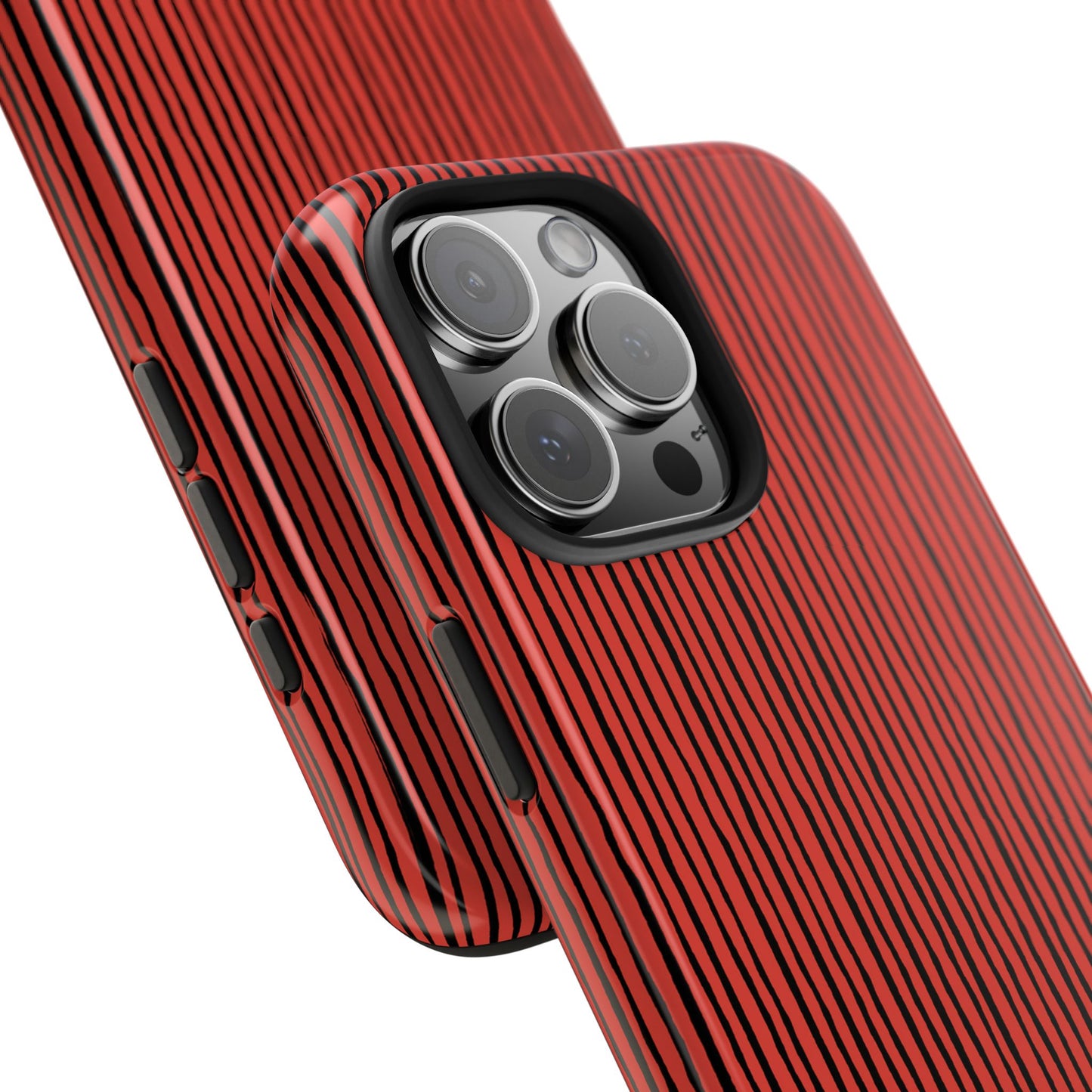 Quirky Pin Stripe Red / Black Phone Case