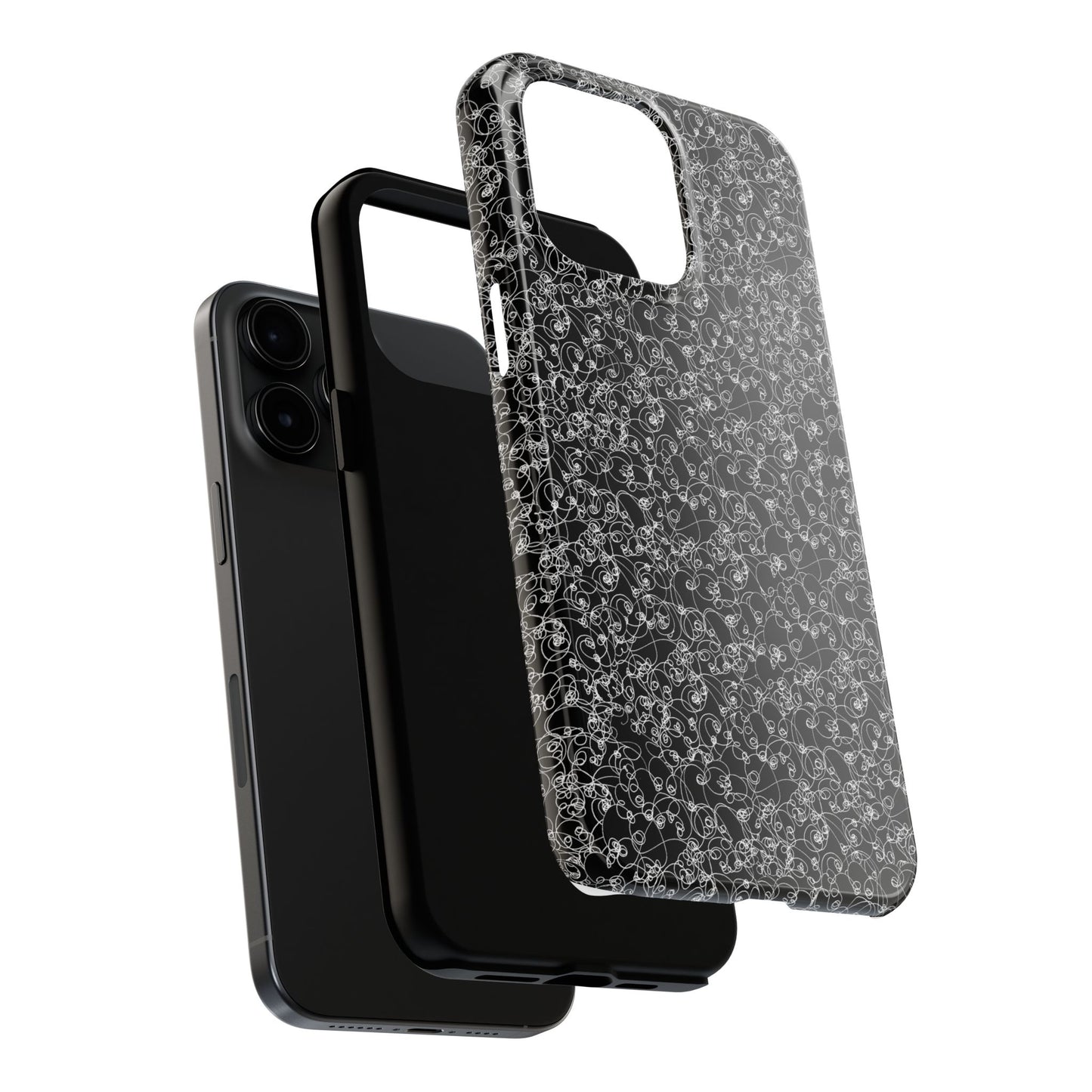 Scribble Black / White Phone Case