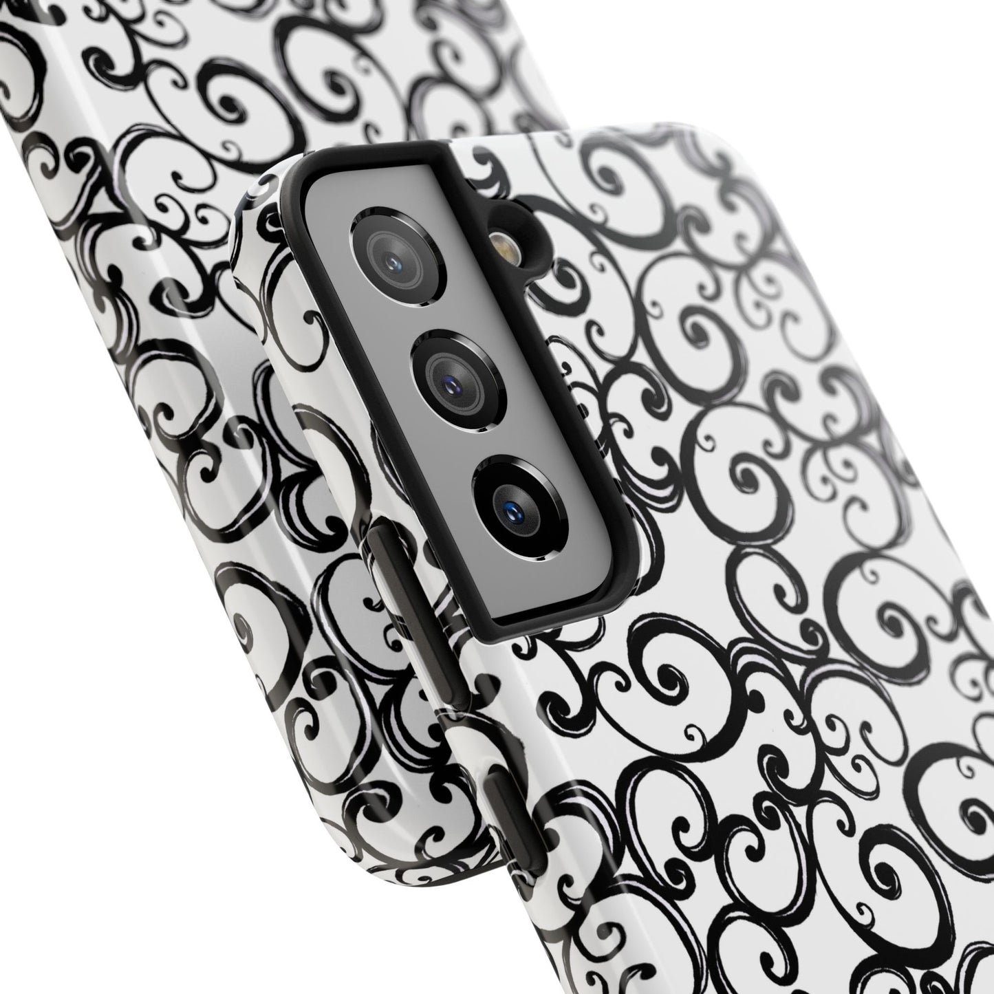 Curls White / Black Phone Case